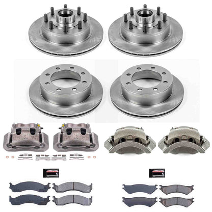 PowerStop Power Stop 99-02 Ford E-350 Econoline Club Wagon Autospecialty Kit w/ Calipers - Front and Rear KCOE4434A