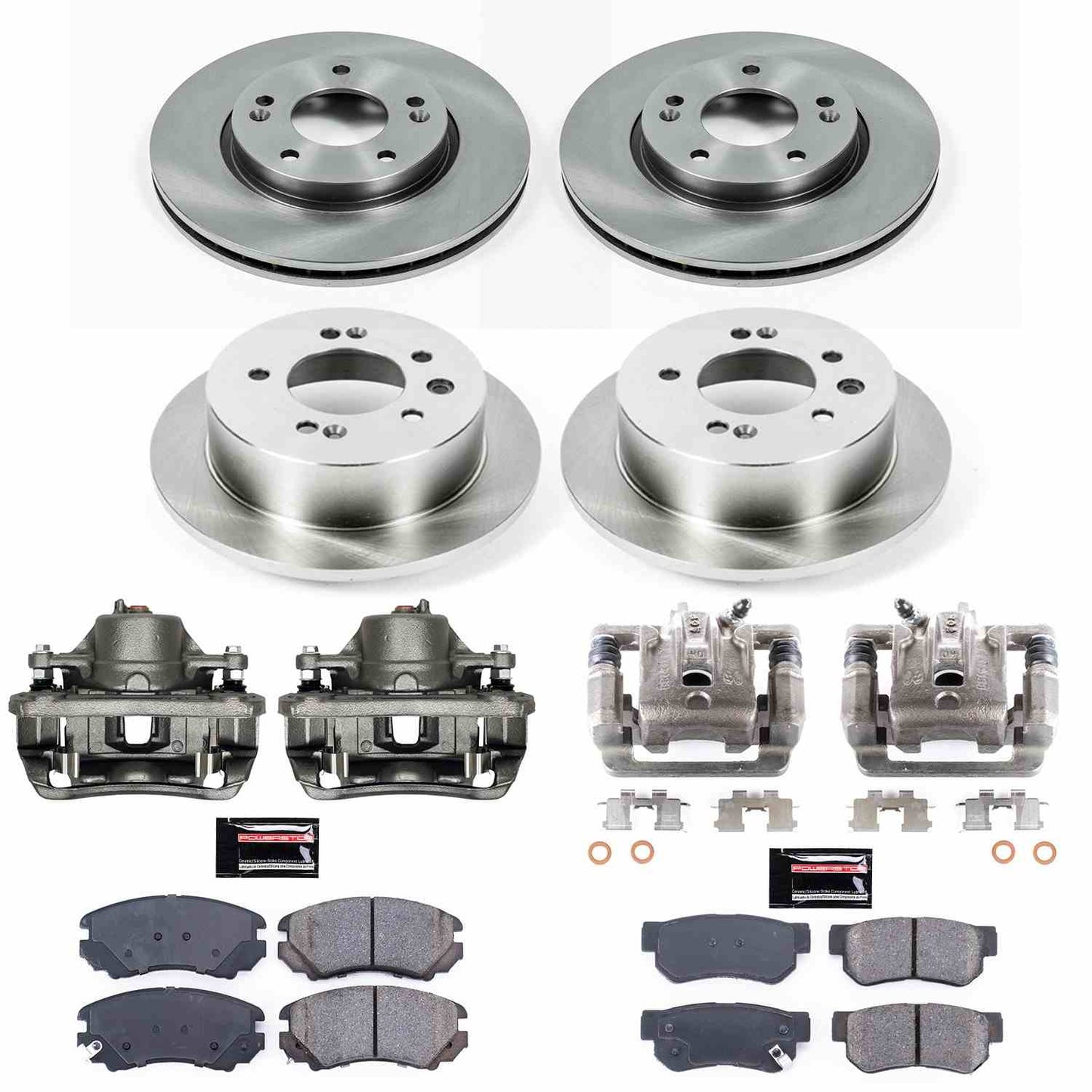 PowerStop Power Stop 07-10 Hyundai Elantra Autospecialty Kit w/ Calipers - Front and Rear KCOE4442