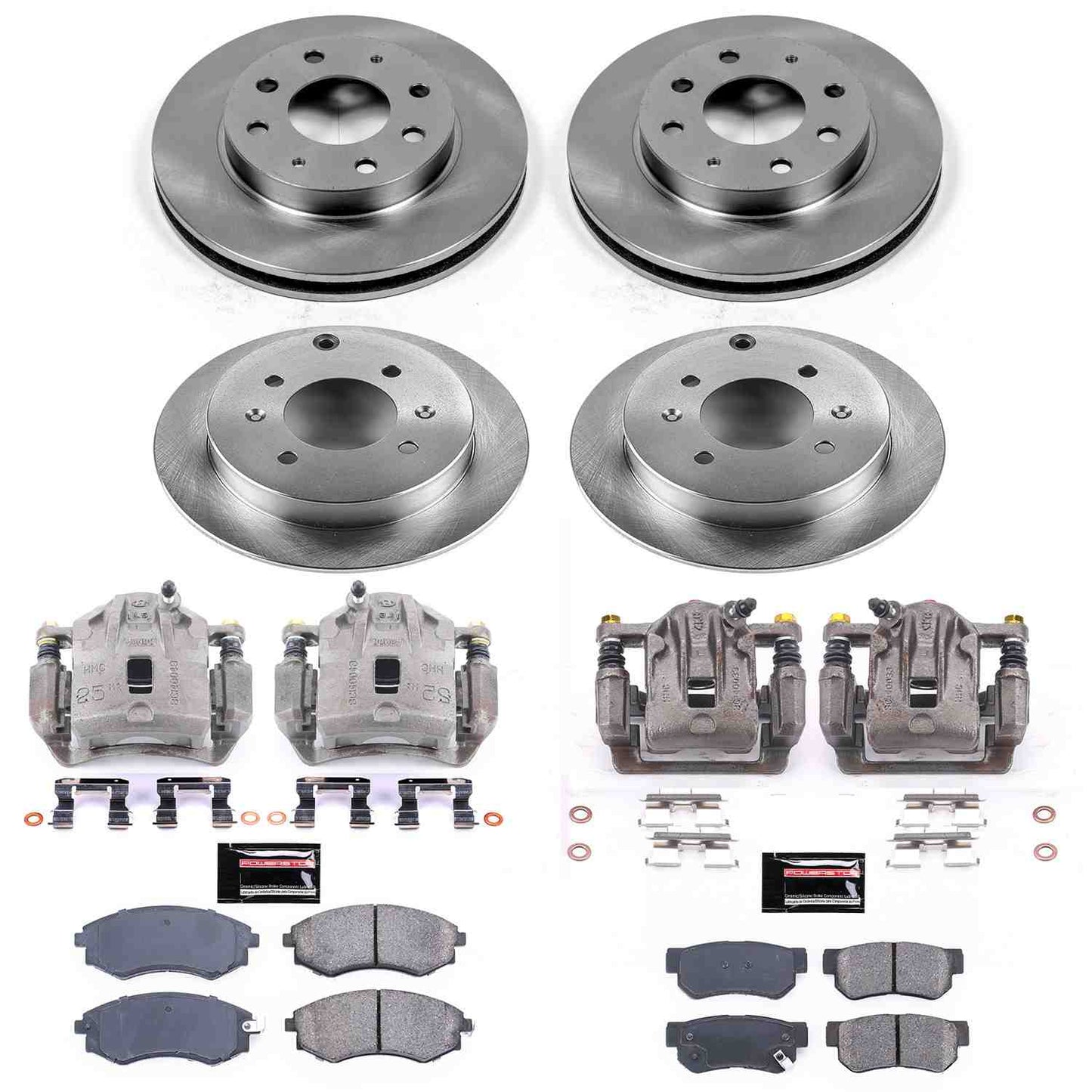 PowerStop Power Stop 99-01 Hyundai Sonata Autospecialty Kit w/ Calipers - Front and Rear KCOE4444