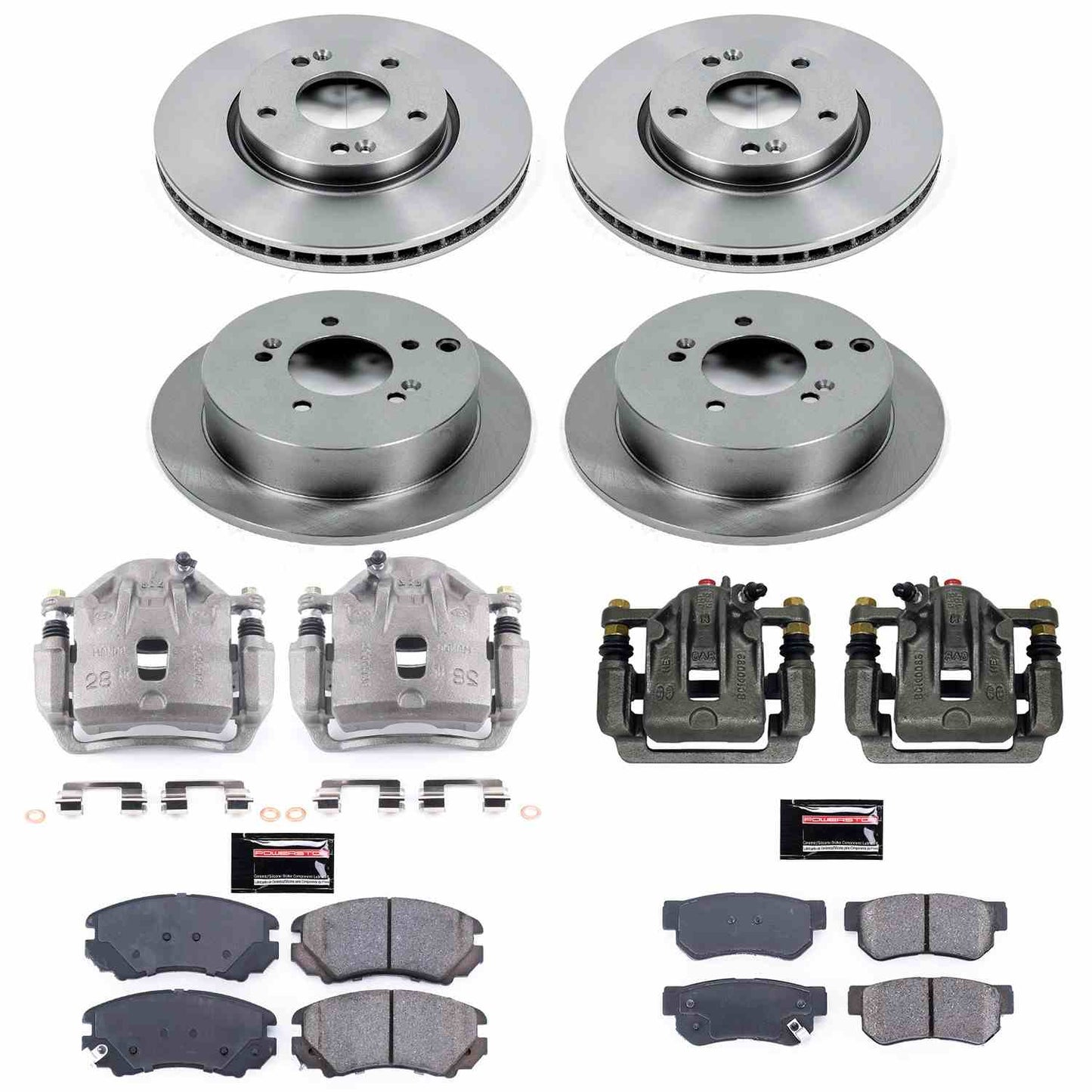 PowerStop Power Stop 05-09 Hyundai Tucson Autospecialty Kit w/ Calipers - Front and Rear KCOE4448