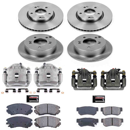 PowerStop Power Stop 05-09 Hyundai Tucson Autospecialty Kit w/ Calipers - Front and Rear KCOE4449A