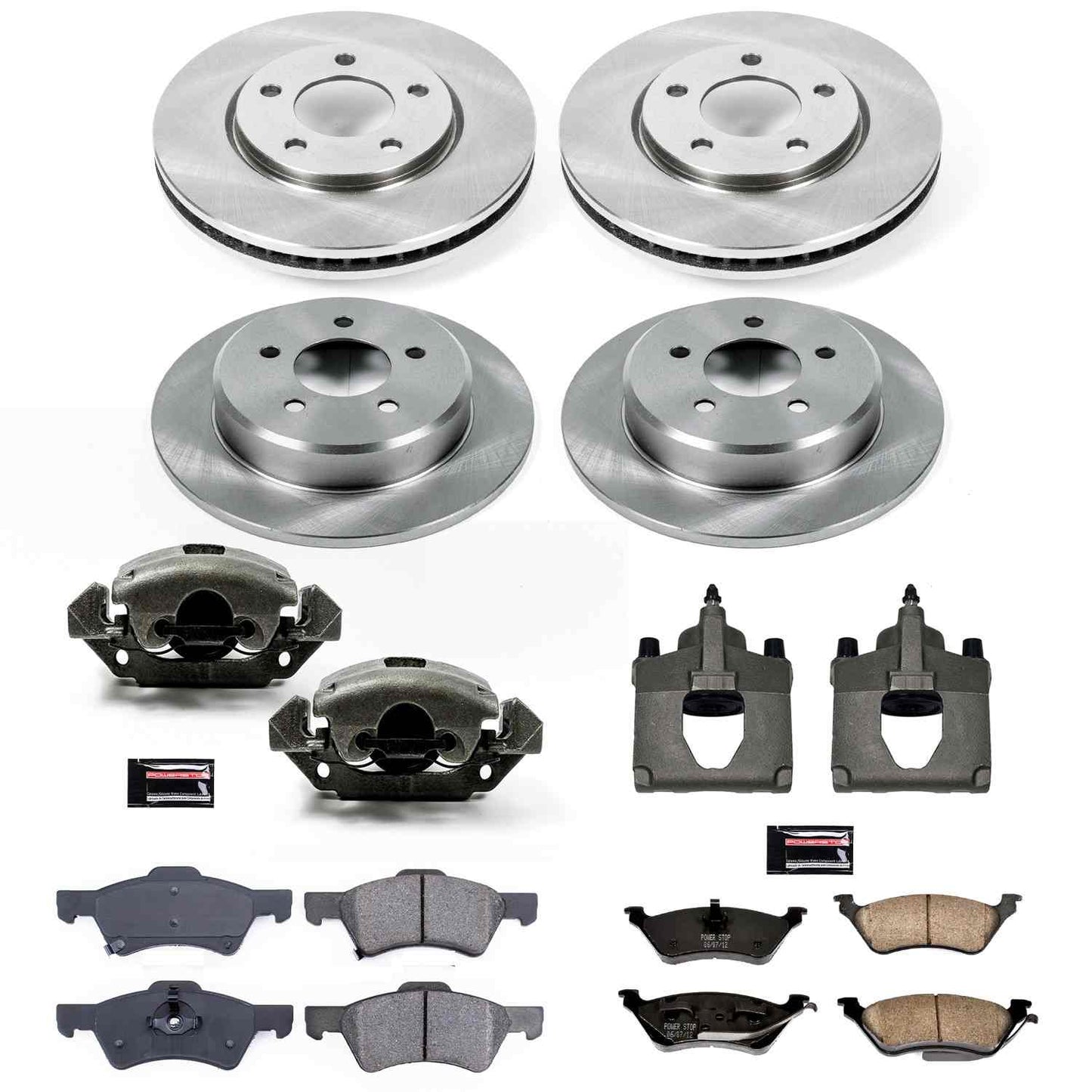 PowerStop Power Stop 01-07 Chrysler Town and Country Autospecialty Kit w/ Calipers - Front and Rear KCOE4458