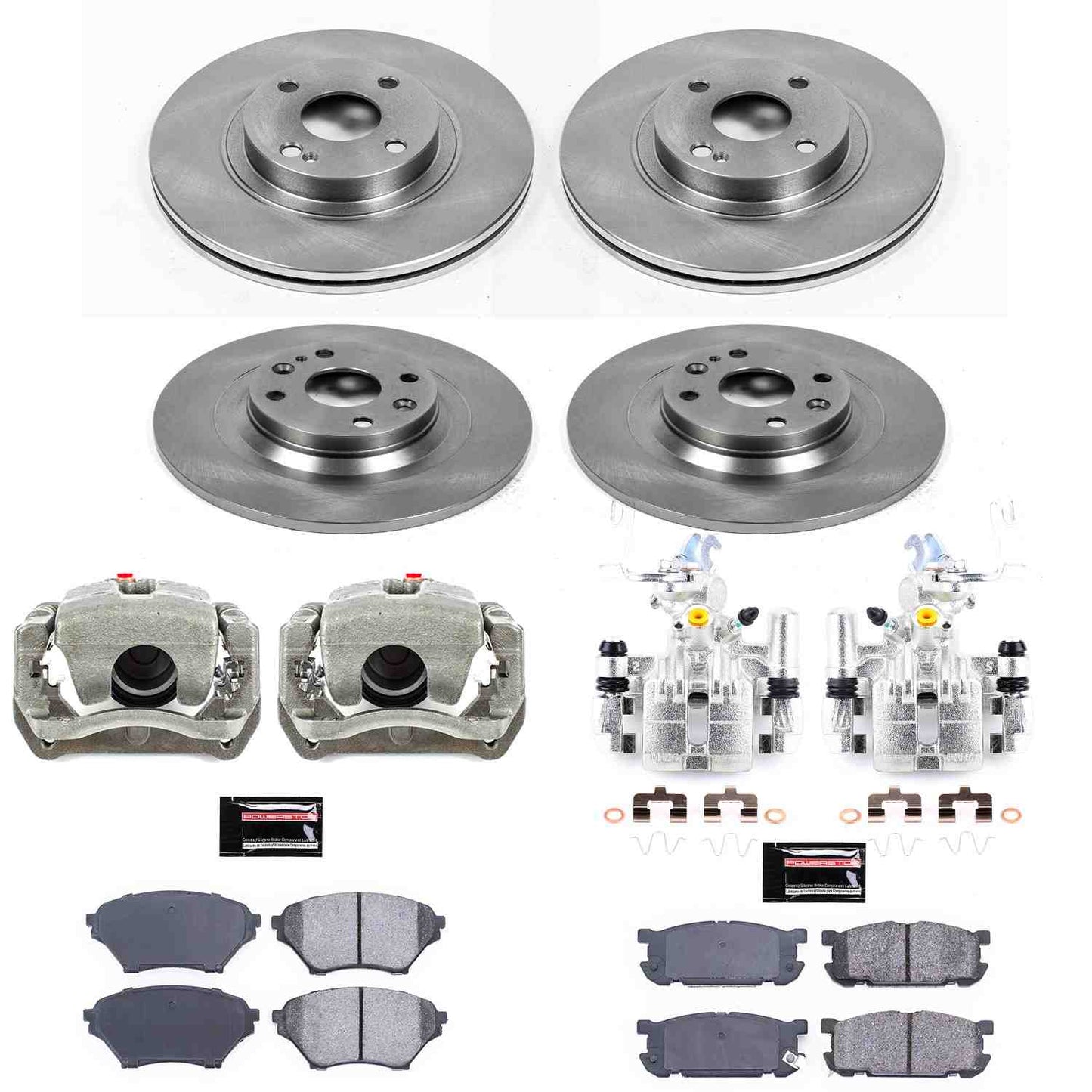 PowerStop Power Stop 01-05 Mazda Miata Autospecialty Kit w/ Calipers - Front and Rear KCOE4468