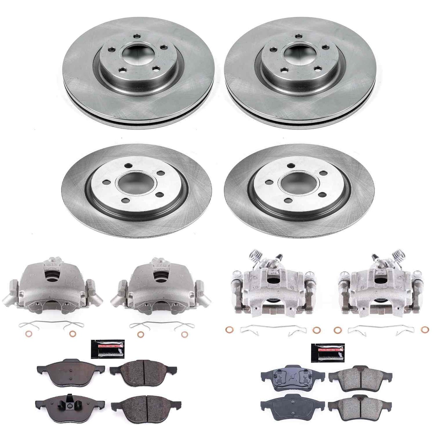 PowerStop Power Stop 04-05 Volvo S40 Autospecialty Kit w/ Calipers - Front and Rear KCOE4492A