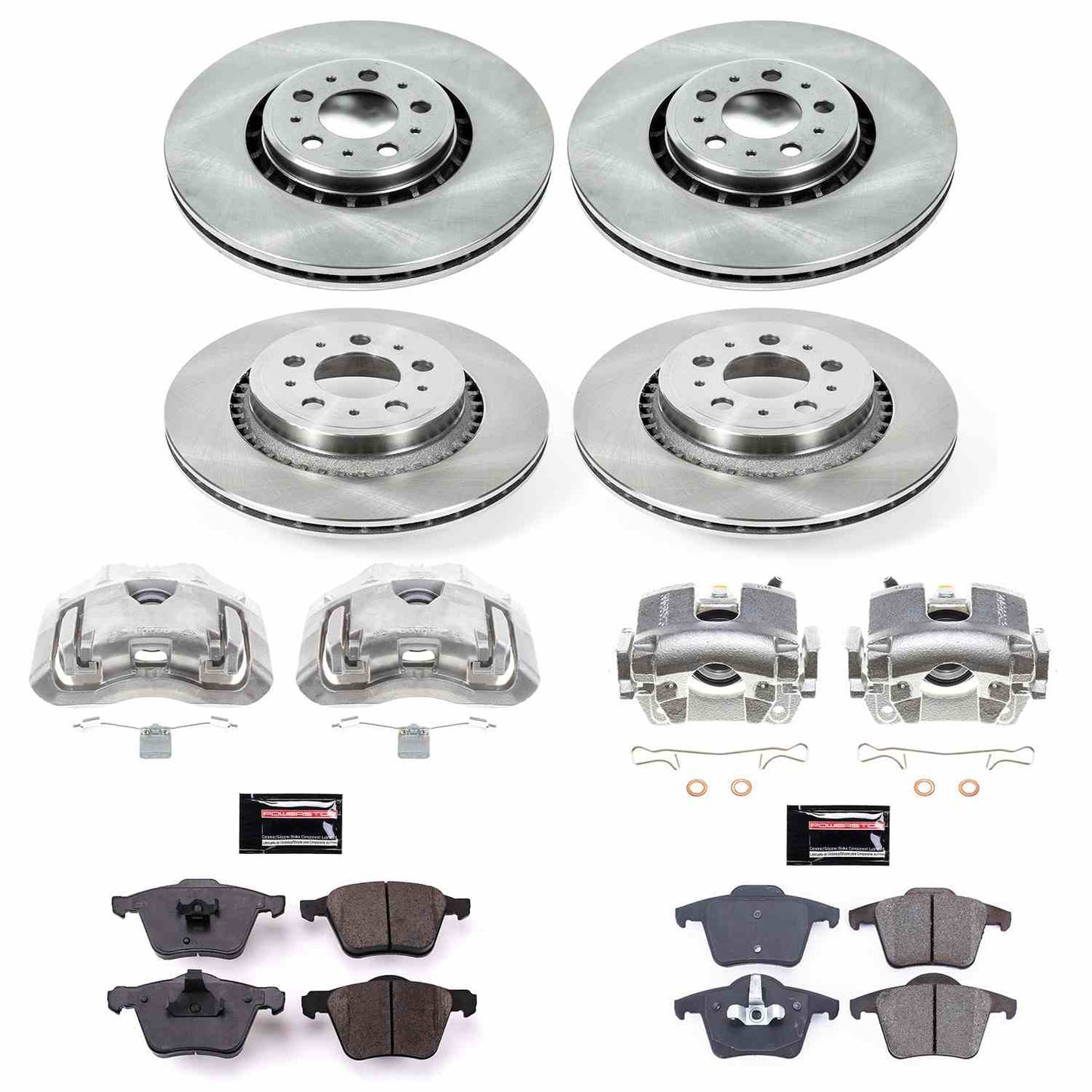 PowerStop Power Stop 03-14 Volvo XC90 Autospecialty Kit w/ Calipers - Front and Rear KCOE4502