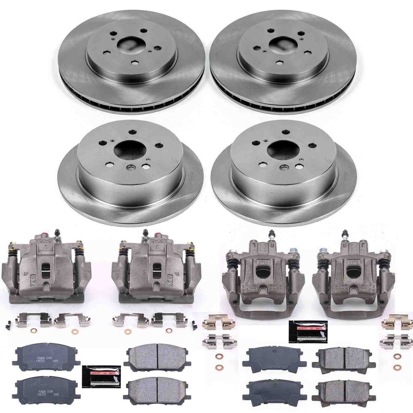 PowerStop Power Stop 04-06 Lexus RX330 Autospecialty Kit w/ Calipers - Front and Rear KCOE4530