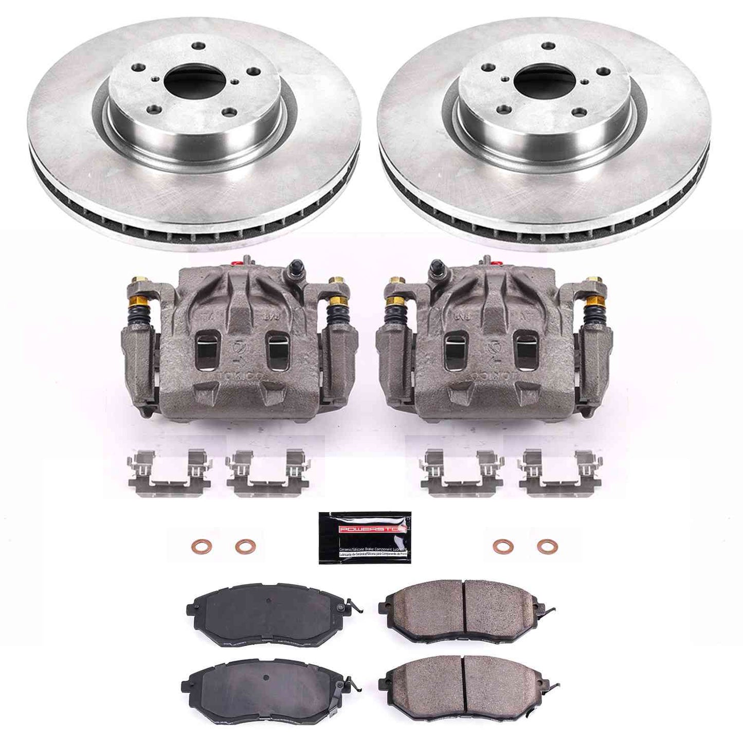 PowerStop Power Stop 06-07 Subaru B9 Tribeca Front Autospecialty Brake Kit w/Calipers KCOE4603