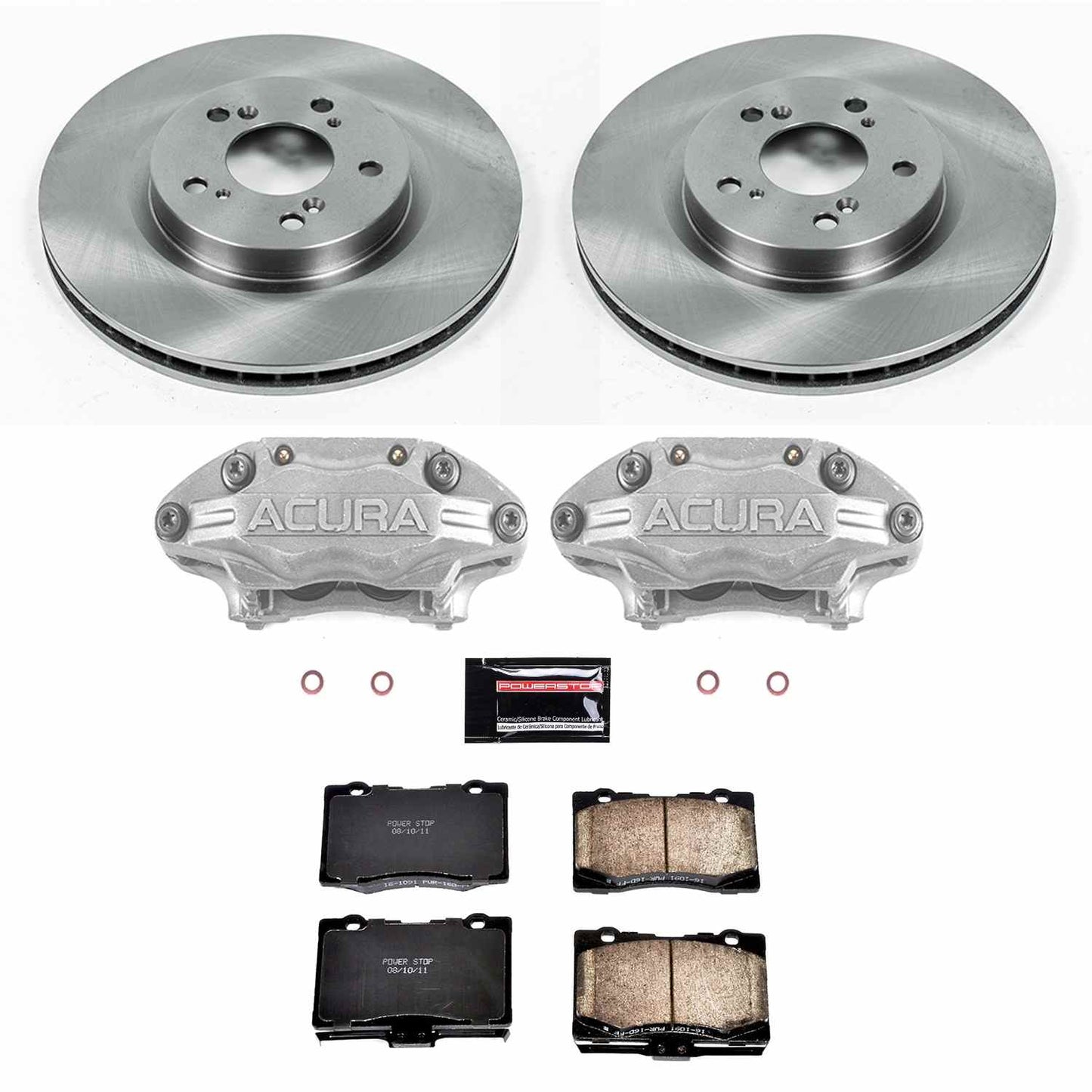 PowerStop Power Stop 05-12 Acura RL Front Autospecialty Brake Kit w/Calipers KCOE4606