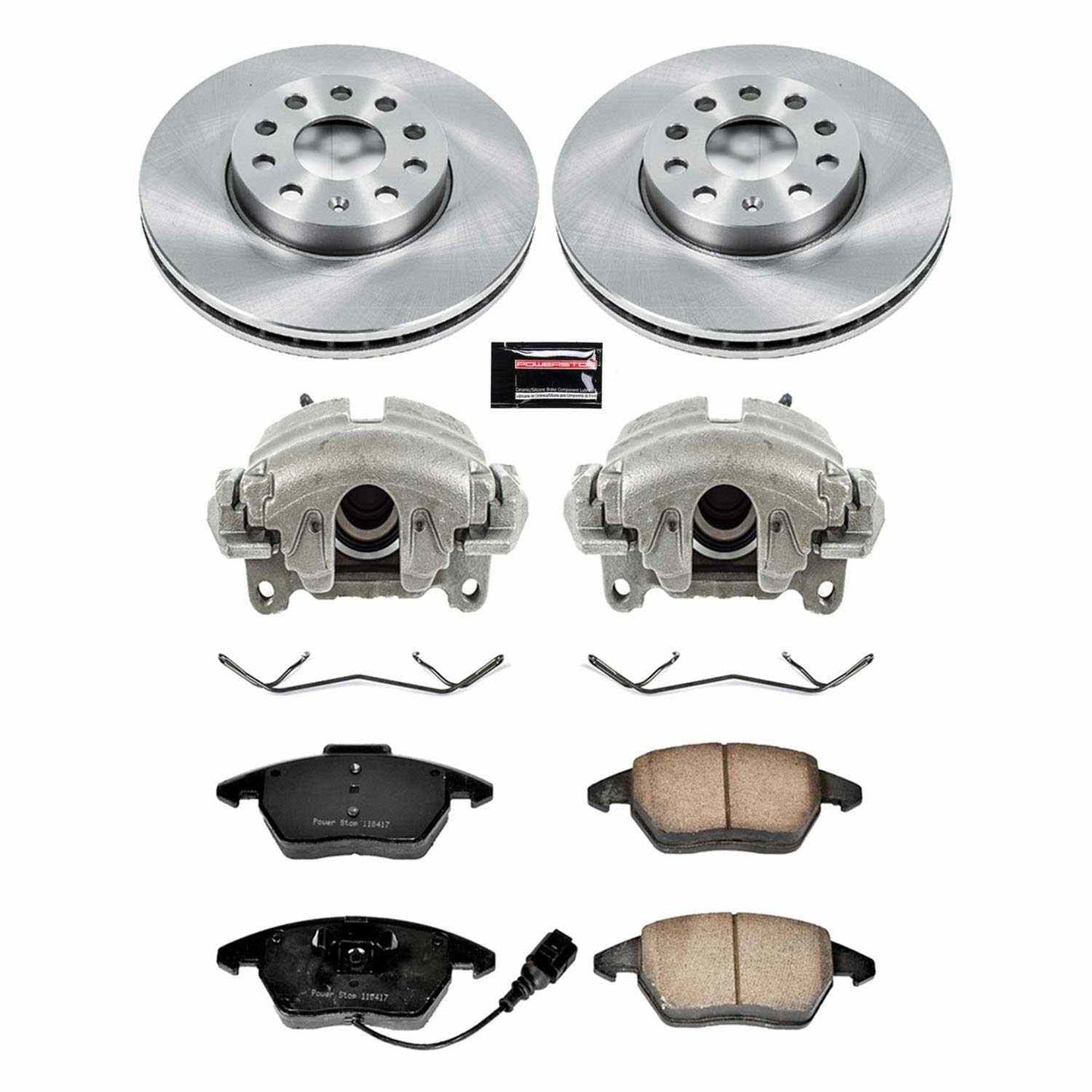 PowerStop Power Stop 10-12 Audi A3 Front Autospecialty Brake Kit w/Calipers KCOE4623