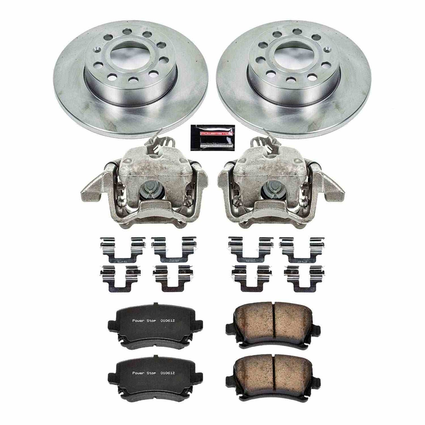 PowerStop Power Stop 2008 Audi A3 Rear Autospecialty Brake Kit w/Calipers KCOE4627A