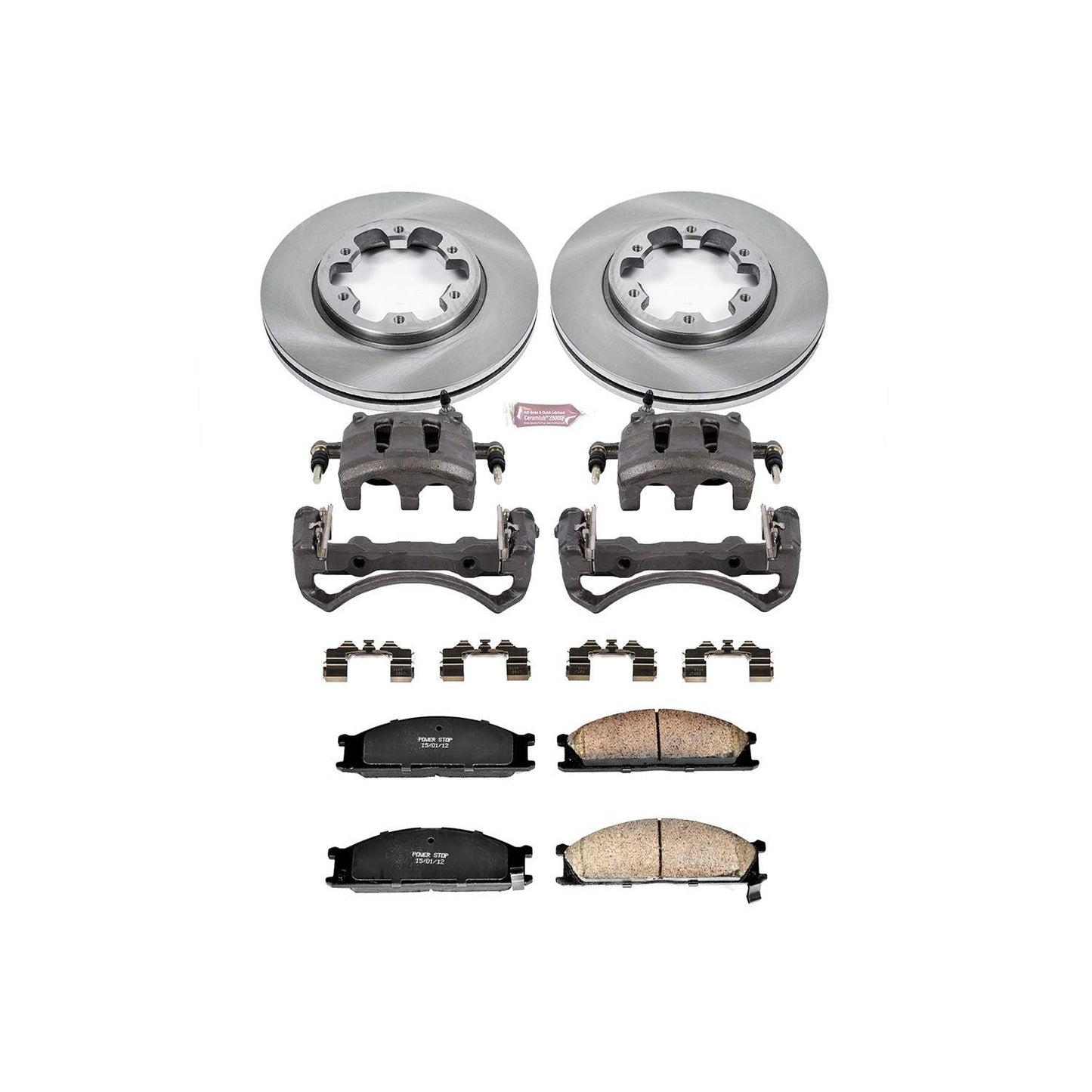PowerStop Power Stop 93-94 Nissan D21 Front Autospecialty Brake Kit w/Calipers KCOE4837A