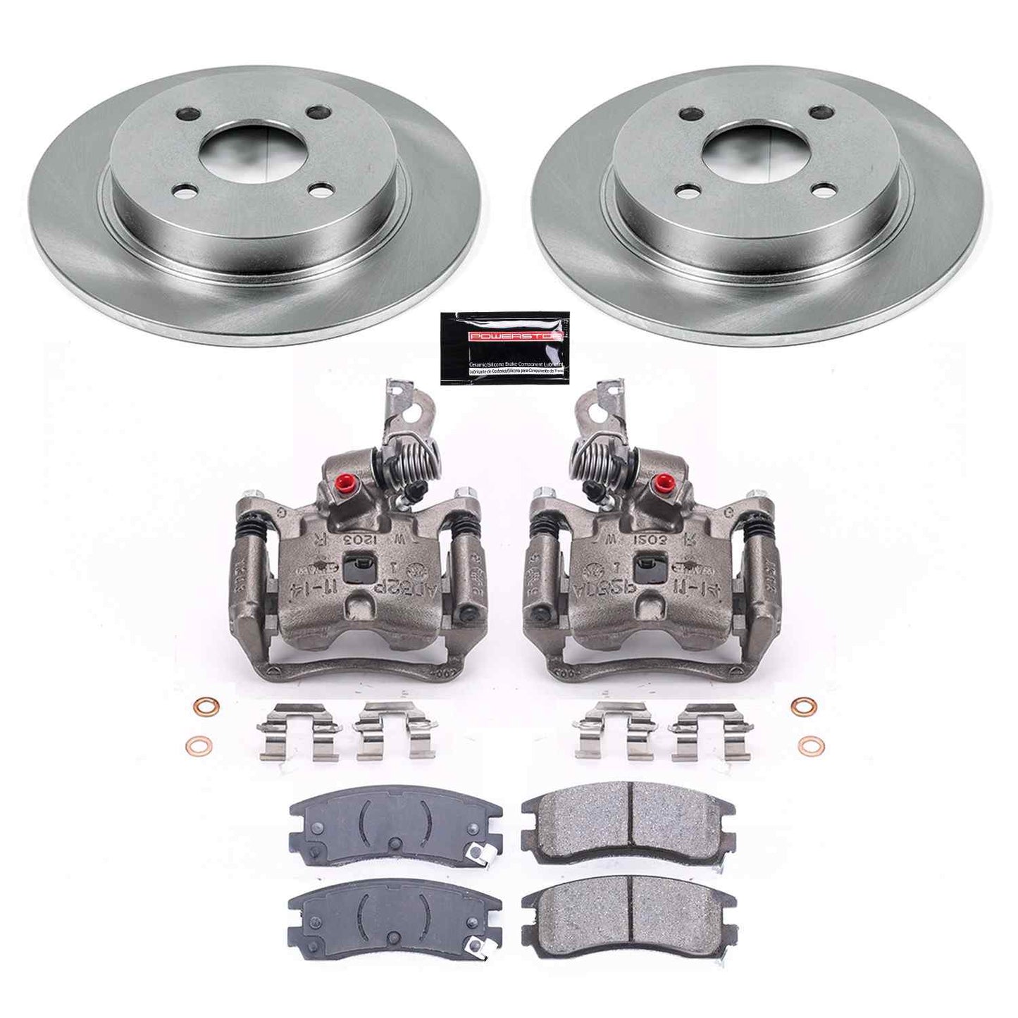 PowerStop Power Stop 96-98 Saturn SC1 Rear Autospecialty Brake Kit w/Calipers KCOE5133