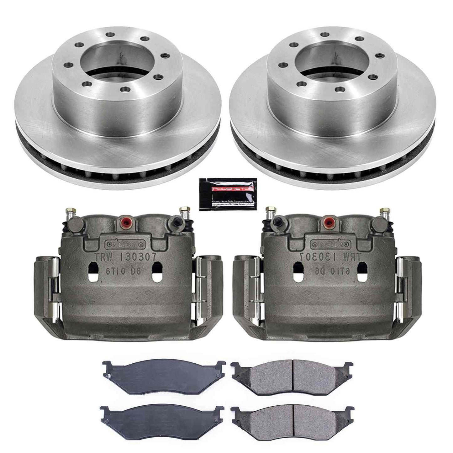 PowerStop Power Stop 2002 Ford E-550 Econoline Super Duty Front Autospecialty Brake Kit w/Calipers KCOE5185