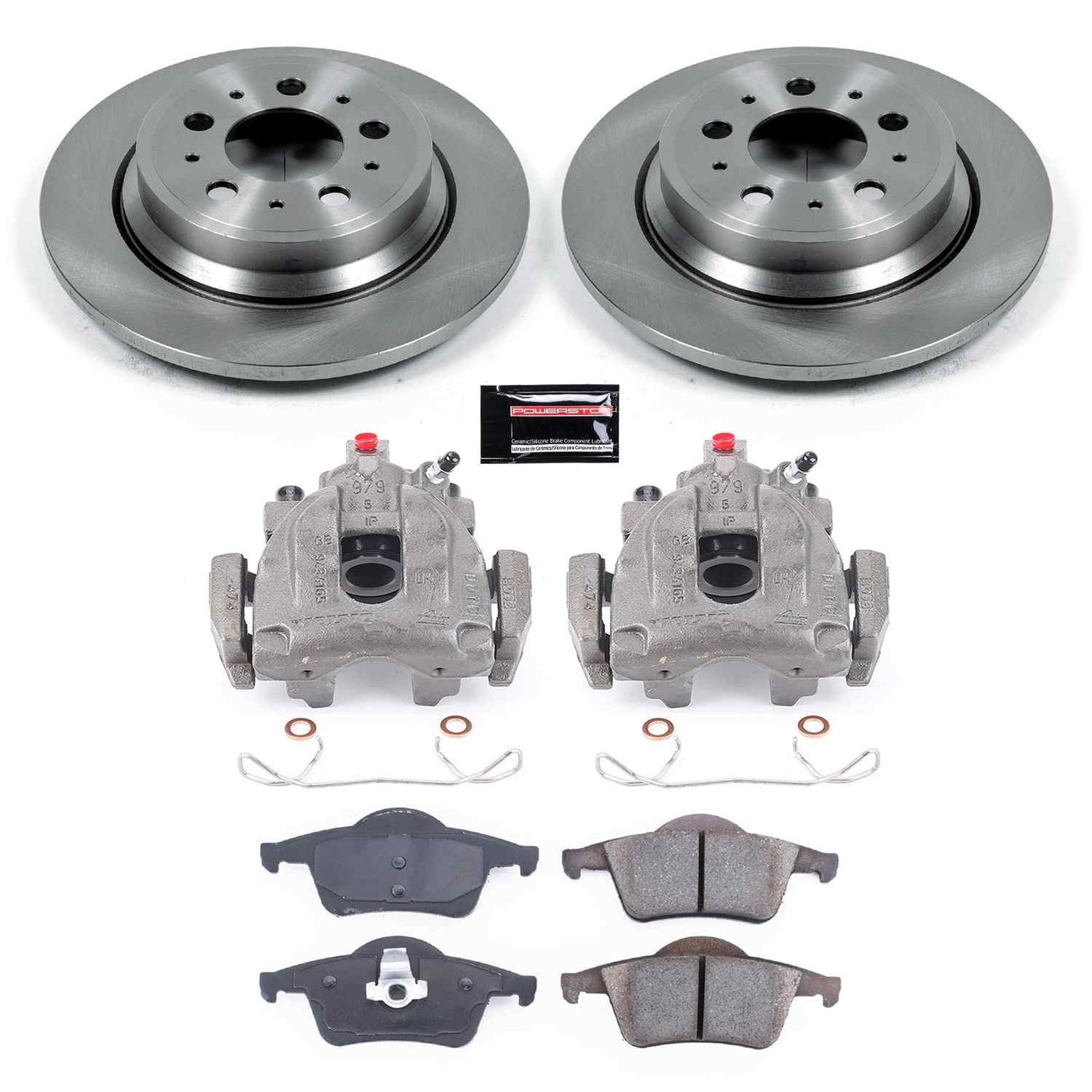 PowerStop Power Stop 01-09 Volvo S60 Rear Autospecialty Brake Kit w/Calipers KCOE5196