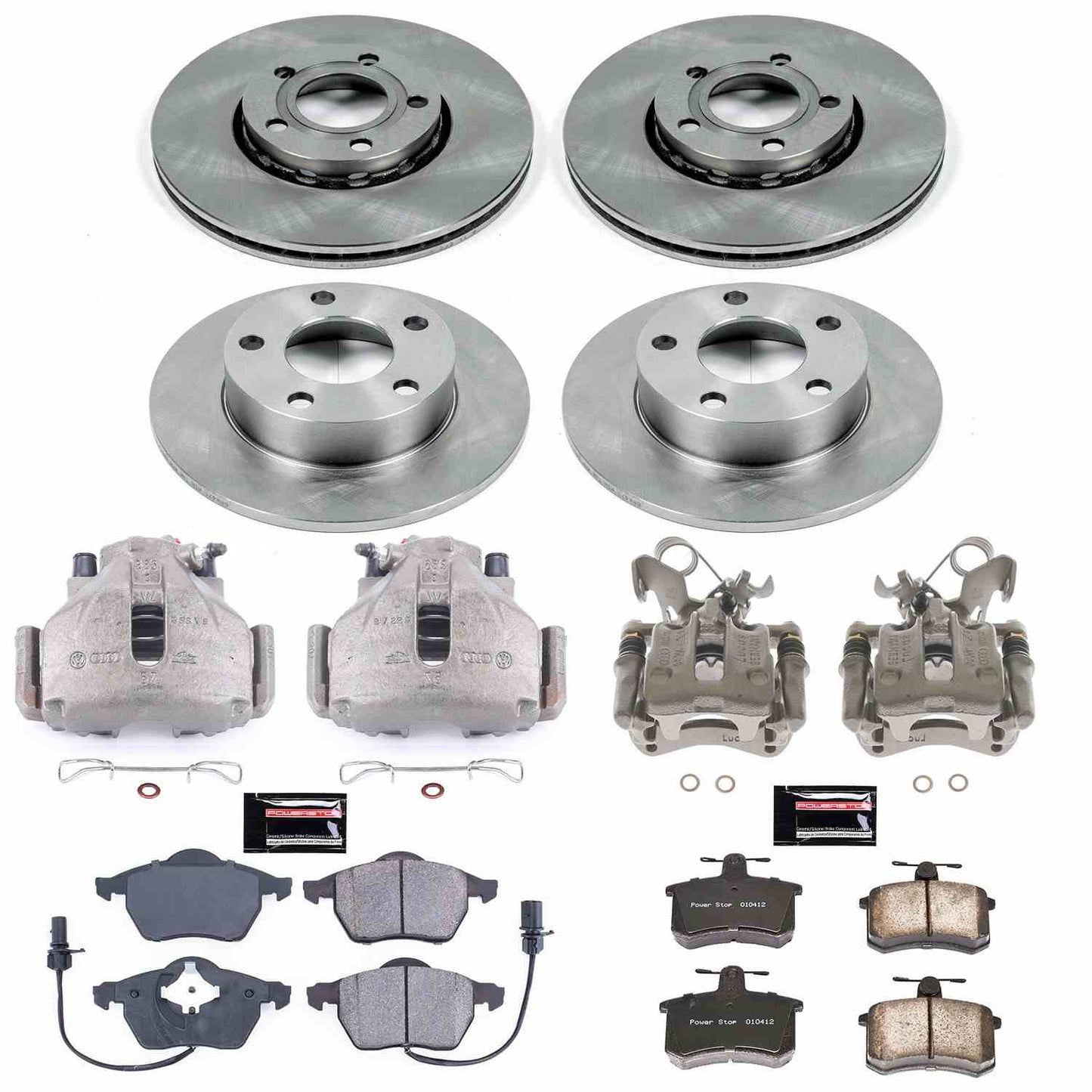PowerStop Power Stop 99-01 Audi A4 Quattro Autospecialty Kit w/ Calipers - Front and Rear KCOE530