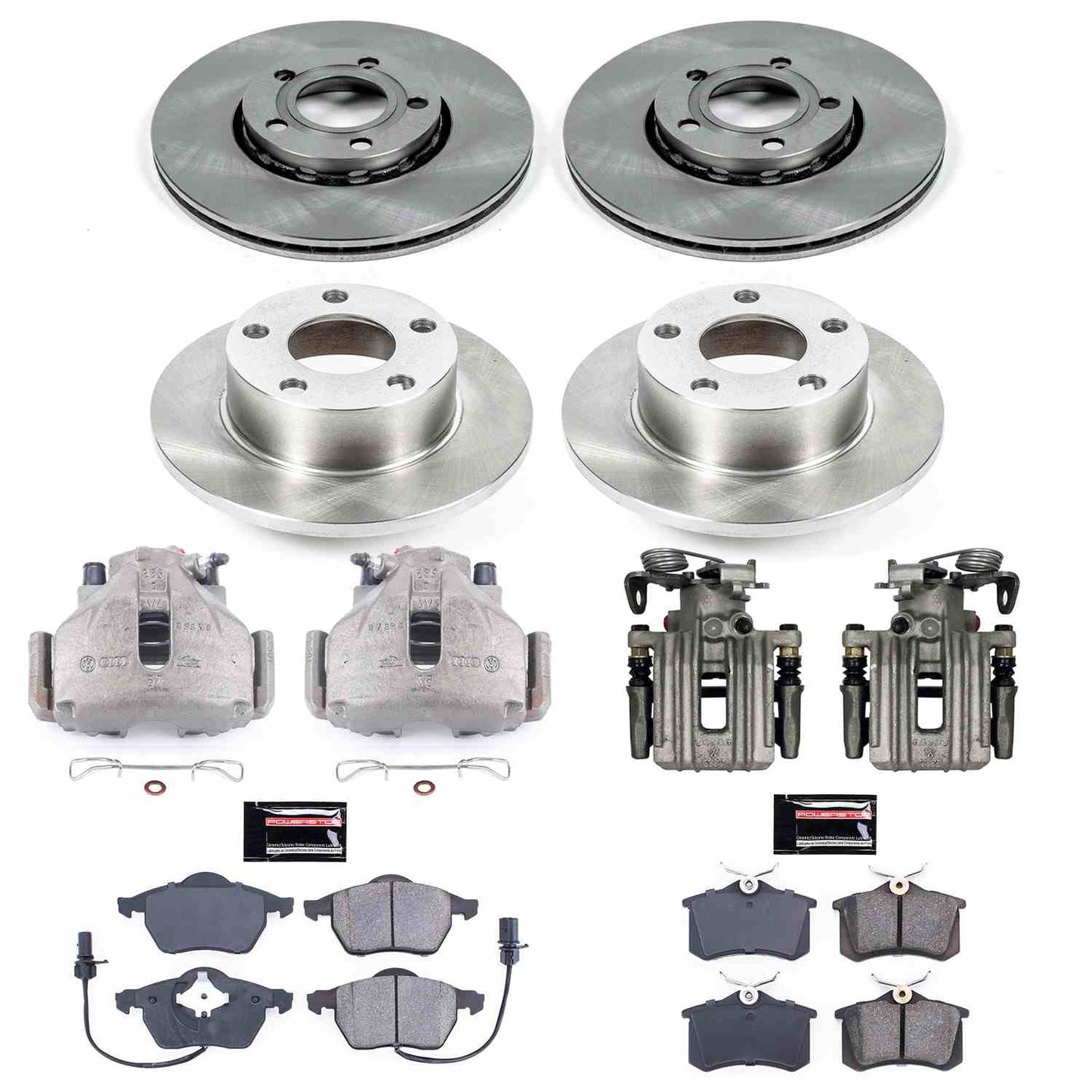 PowerStop Power Stop 98-01 Audi A6 Quattro Autospecialty Kit w/ Calipers - Front and Rear KCOE532