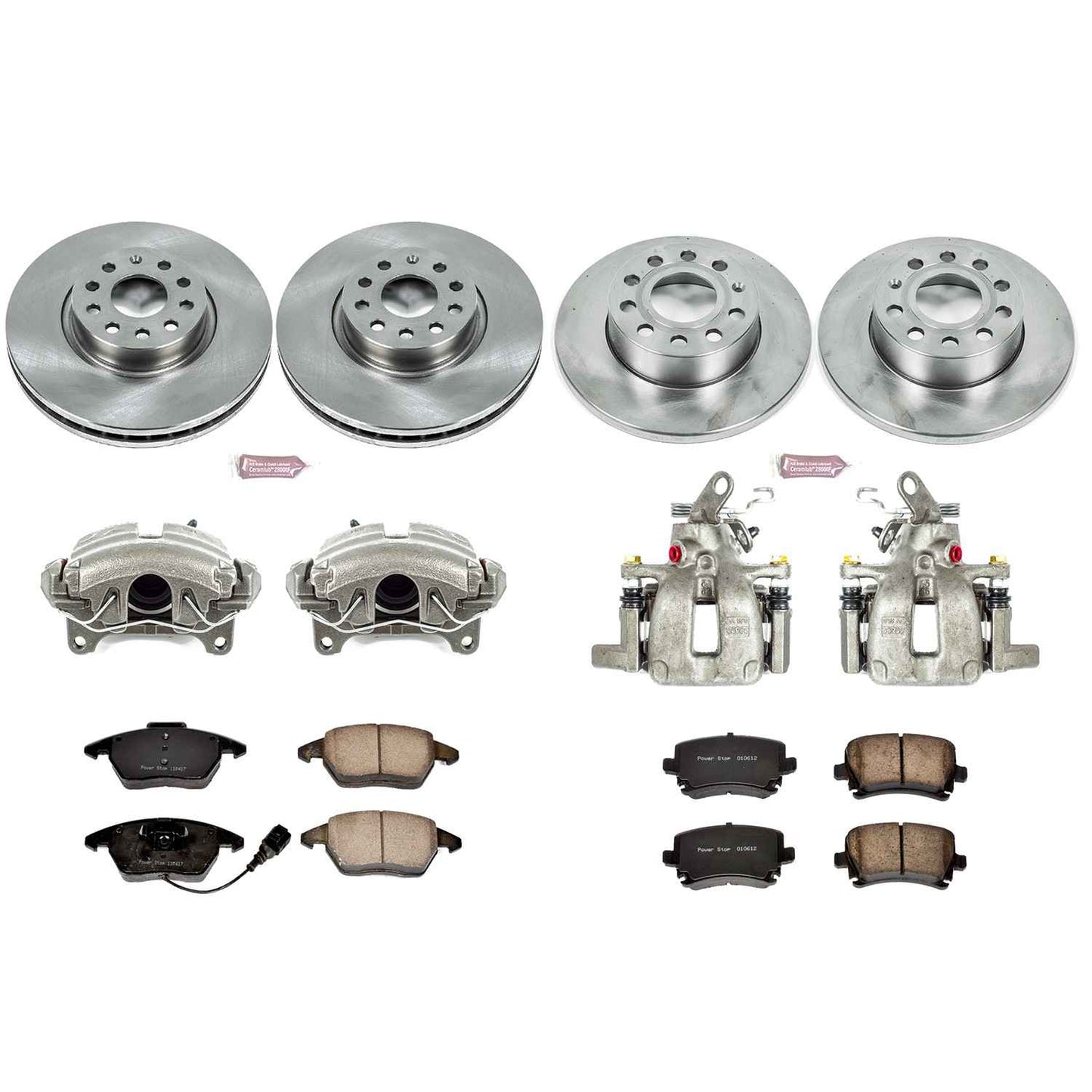 PowerStop Power Stop 2008 Audi A3 Autospecialty Kit w/ Calipers - Front and Rear KCOE5363