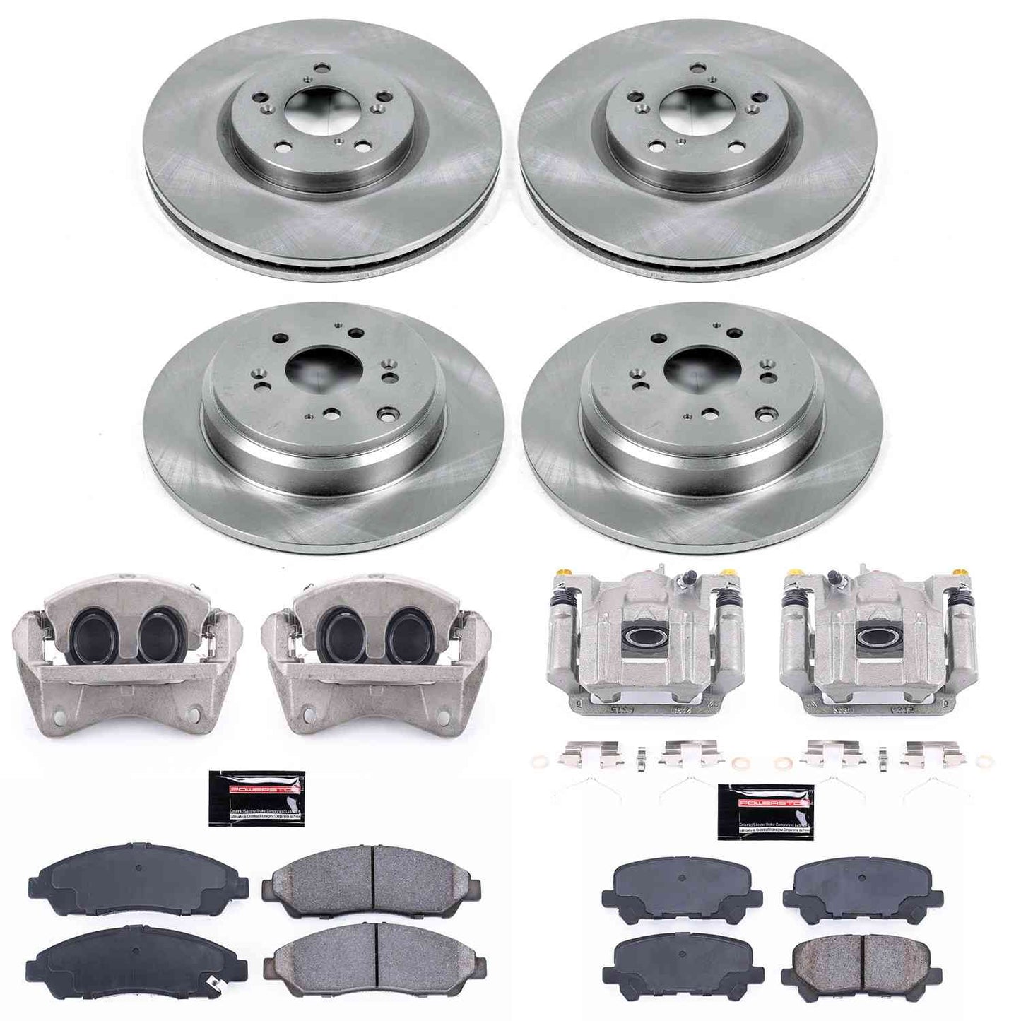 PowerStop Power Stop 09-11 Honda Pilot Autospecialty Kit w/ Calipers - Front and Rear KCOE5369A