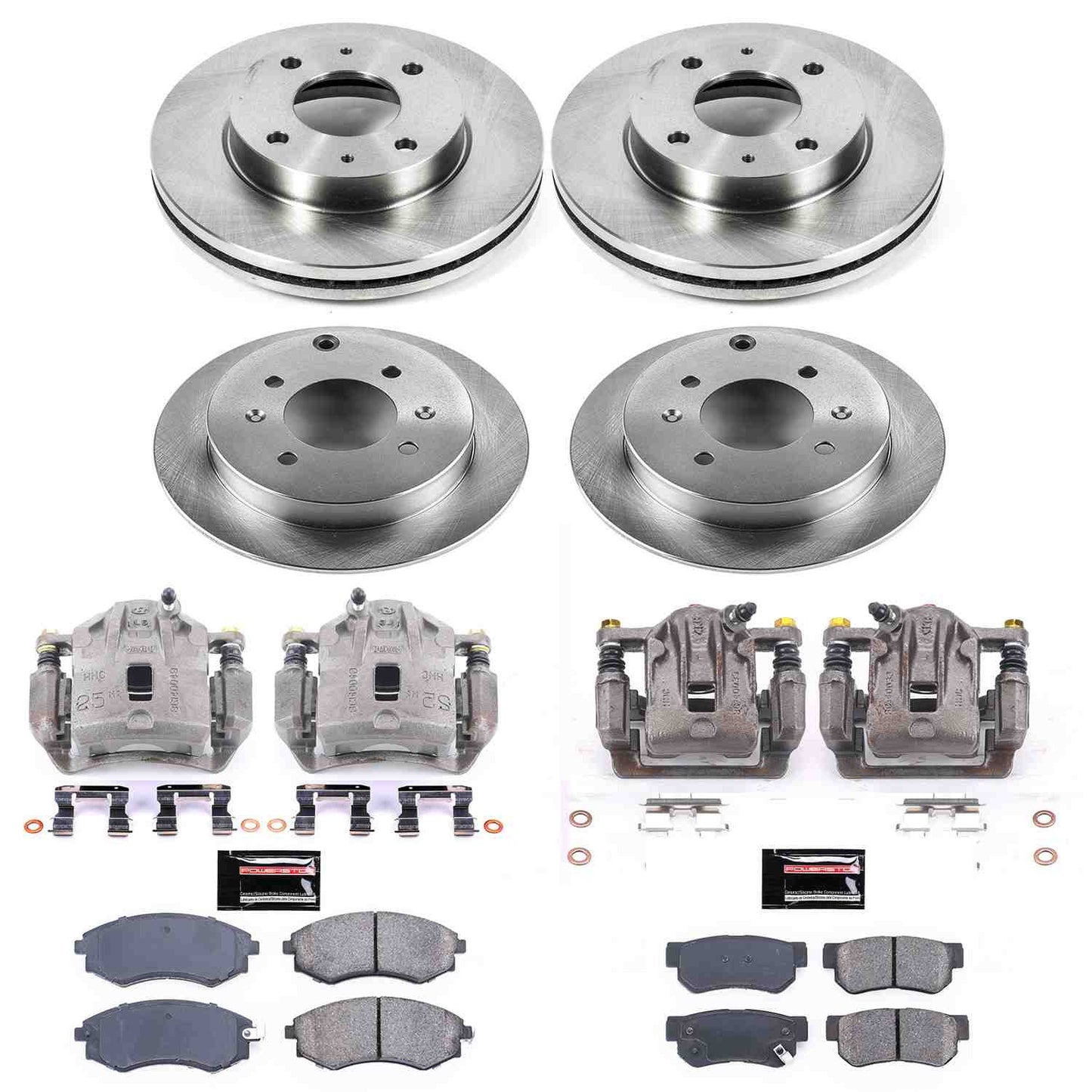 PowerStop Power Stop 02-03 Hyundai Sonata Autospecialty Kit w/ Calipers - Front and Rear KCOE5371