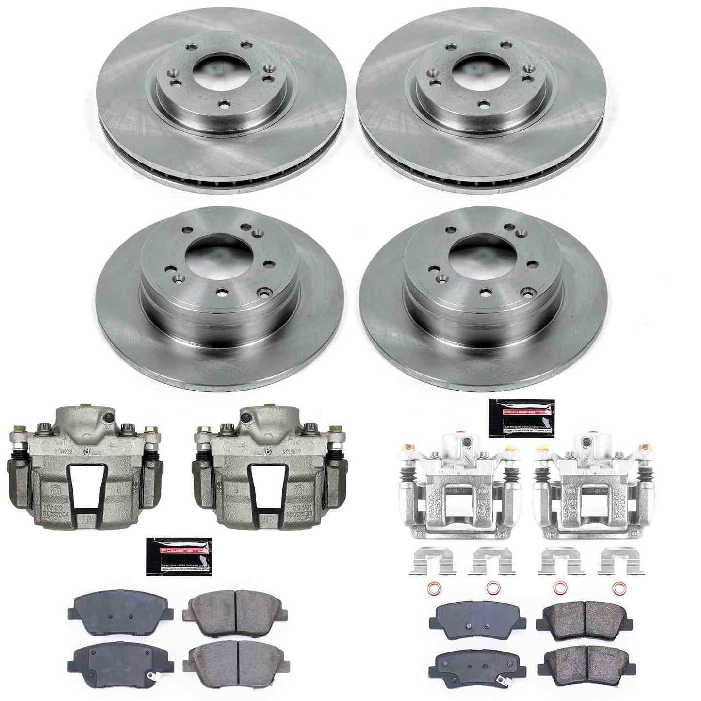 PowerStop Power Stop 10-15 Hyundai Sonata Autospecialty Kit w/ Calipers - Front and Rear KCOE5376