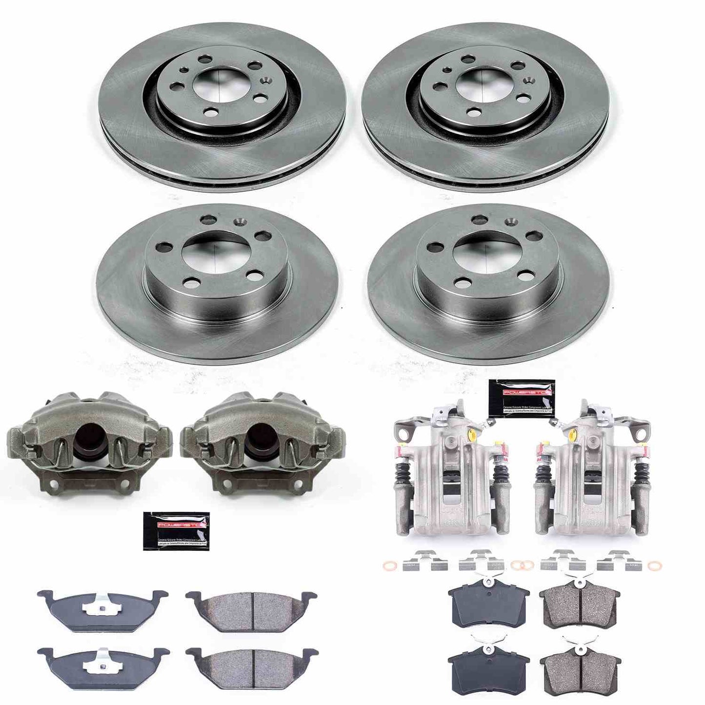PowerStop Power Stop 1998 Volkswagen Beetle Autospecialty Kit w/ Calipers - Front and Rear KCOE5402