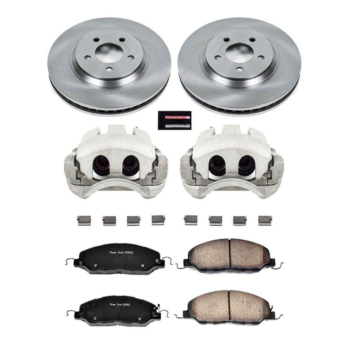PowerStop Power Stop 11-14 Ford Mustang Front Autospecialty Brake Kit w/Calipers KCOE5407