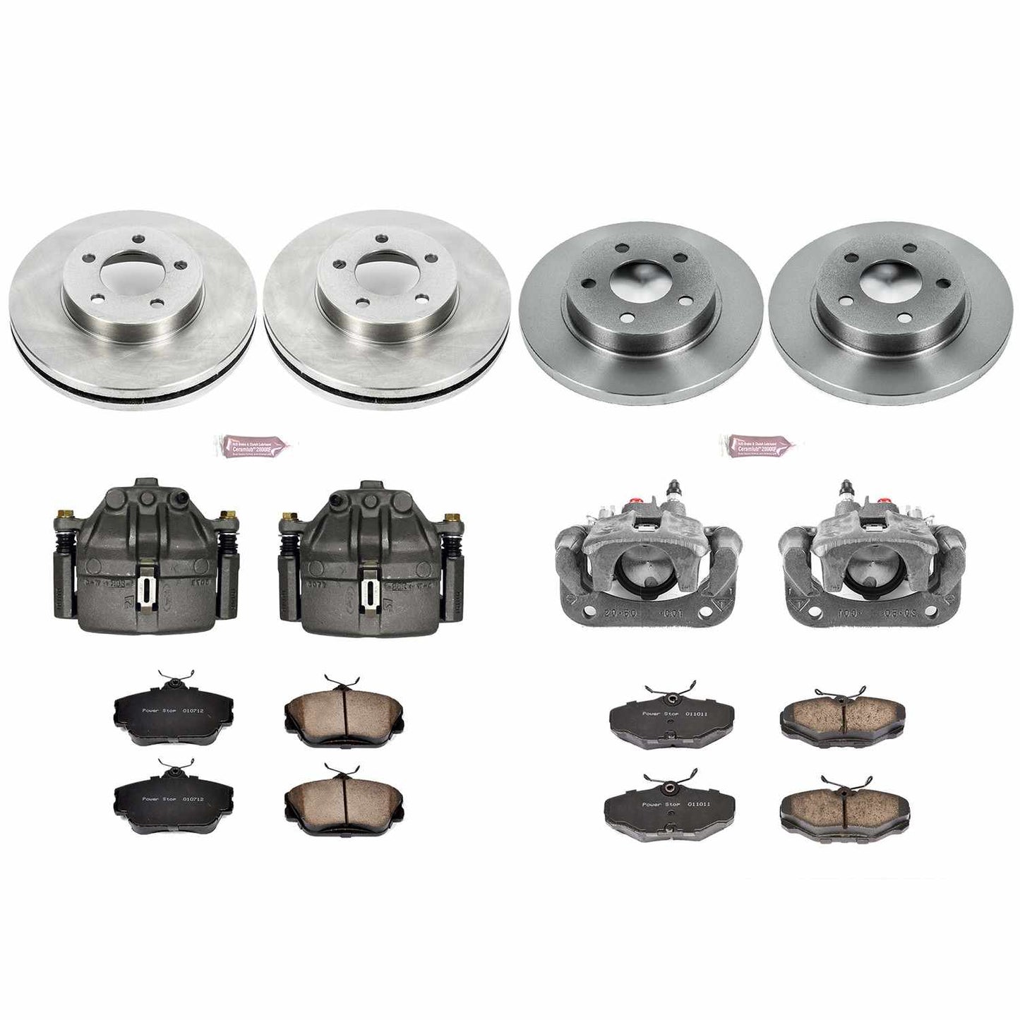 PowerStop Power Stop 1995 Ford Taurus Autospecialty Kit w/ Calipers - Front and Rear KCOE5447