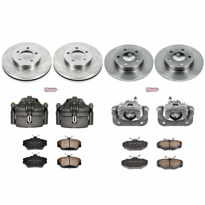 PowerStop Power Stop 1995 Ford Taurus Autospecialty Kit w/ Calipers - Front and Rear KCOE5447