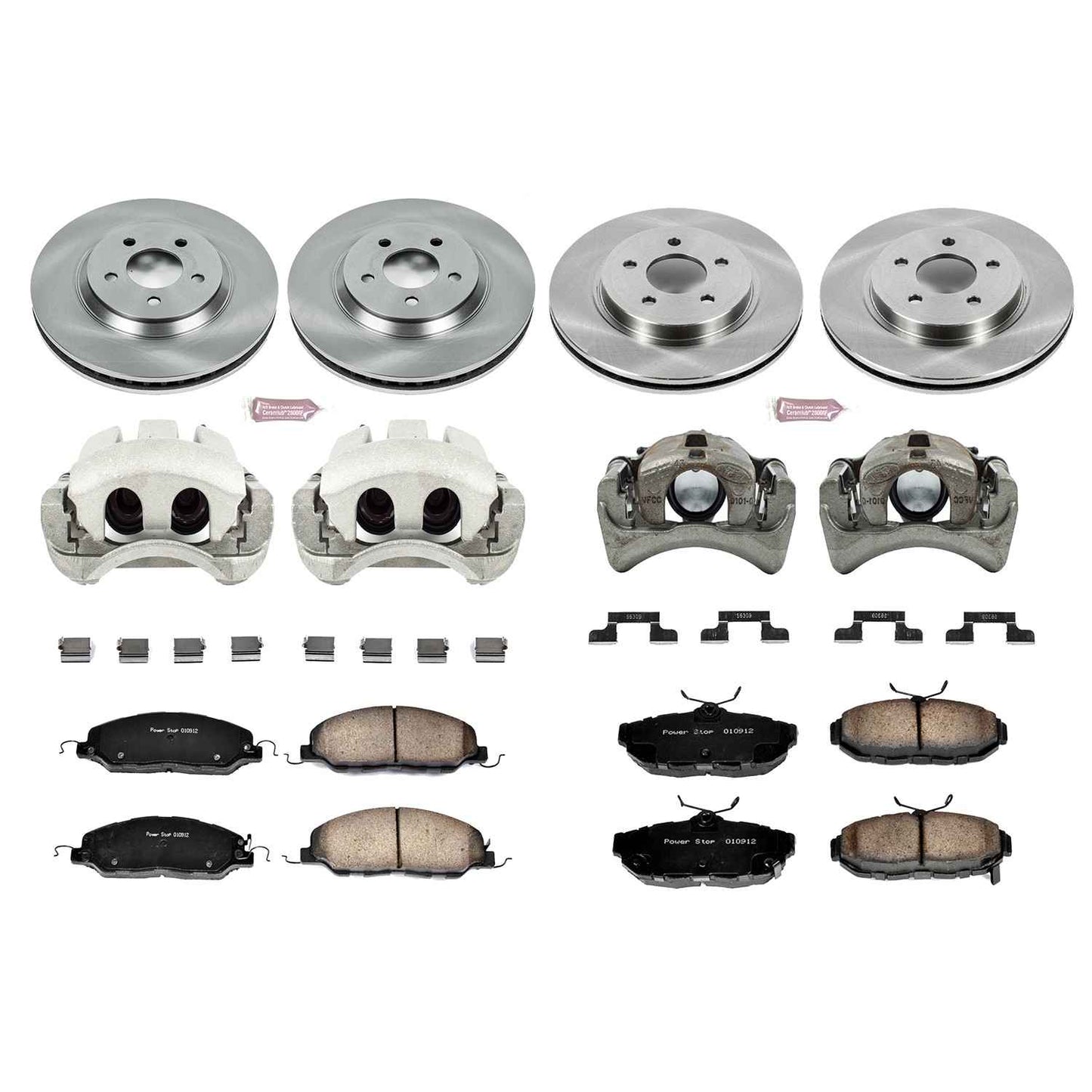 PowerStop Power Stop 11-14 Ford Mustang Autospecialty Kit w/ Calipers - Front and Rear KCOE5450