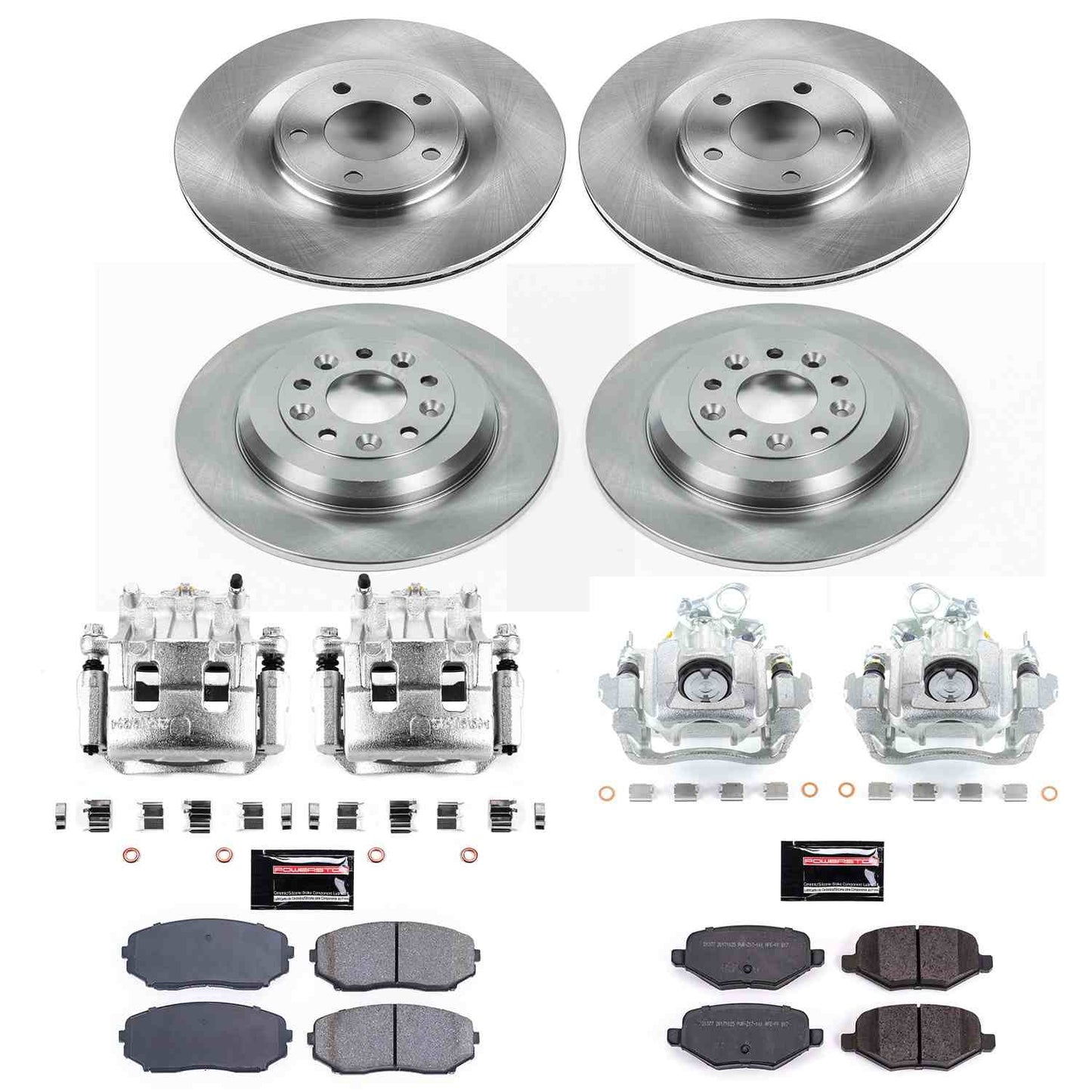 PowerStop Power Stop 11-15 Ford Edge Autospecialty Kit w/ Calipers - Front and Rear KCOE5452