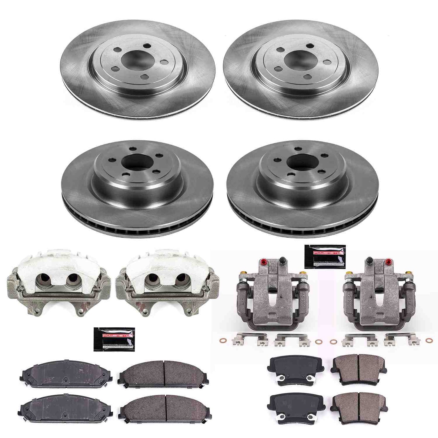 PowerStop Power Stop 12-14 Dodge Charger Autospecialty Kit w/ Calipers - Front and Rear KCOE5456A