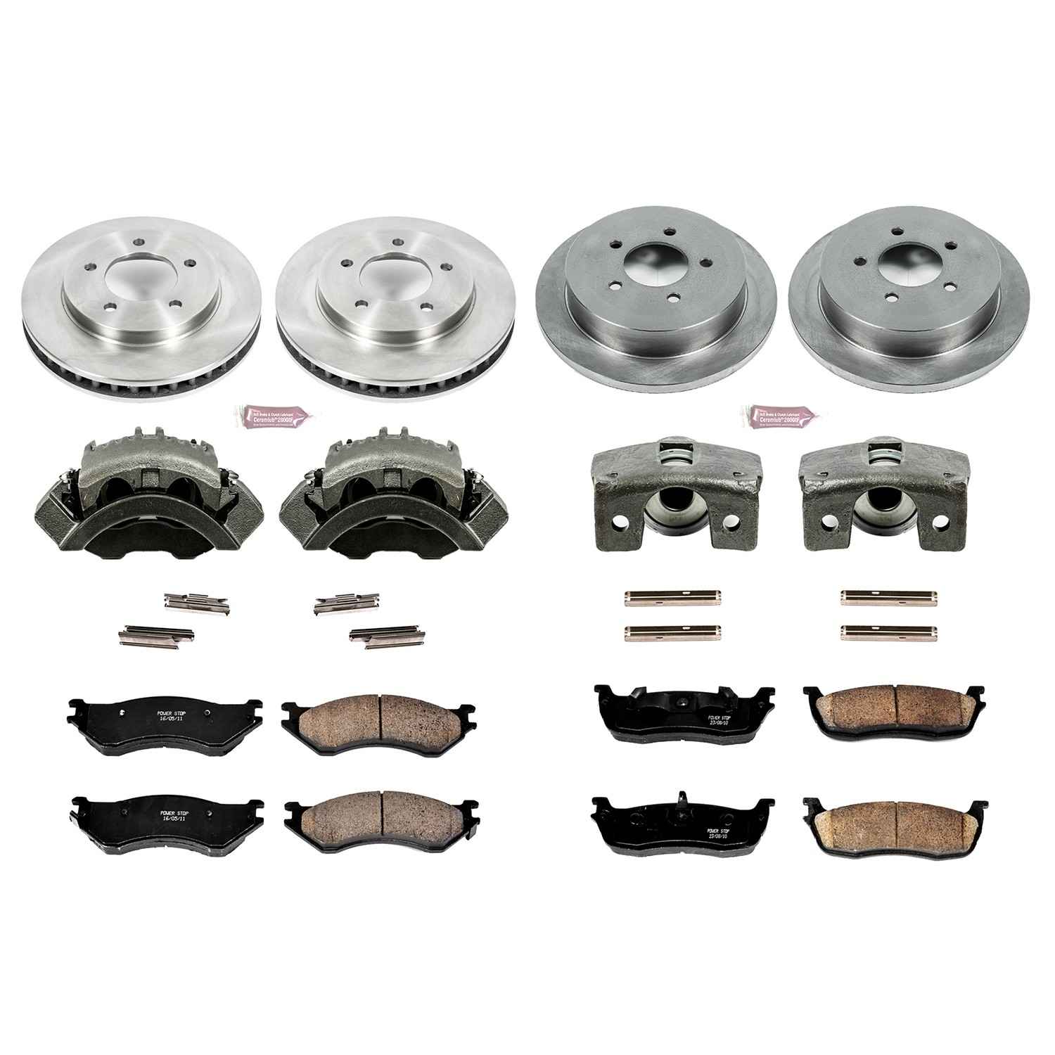 PowerStop Power Stop 00-02 Ford Expedition Autospecialty Kit w/ Calipers - Front and Rear KCOE5461