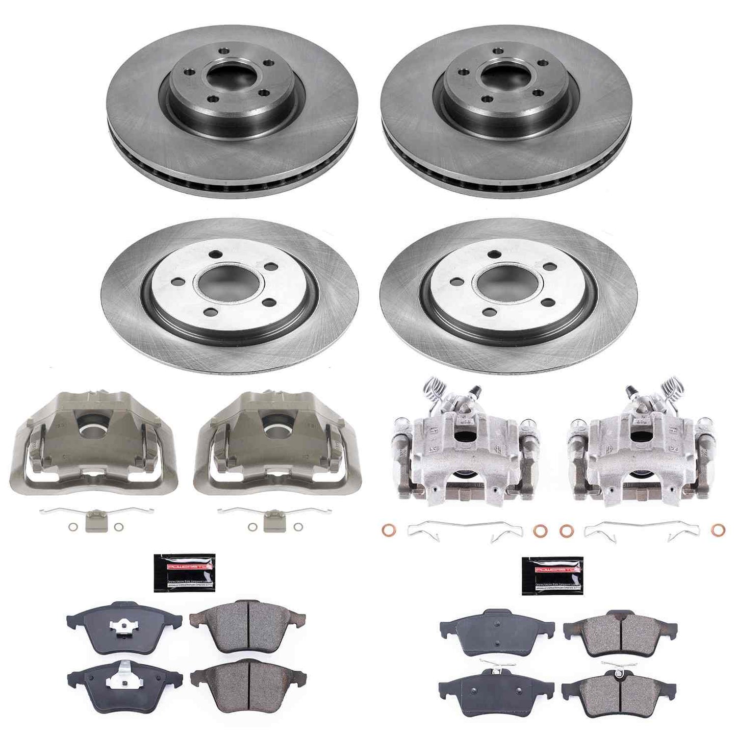 PowerStop Power Stop 06-11 Volvo V50 Front & Rear Autospecialty Kit w/Cals KCOE5469