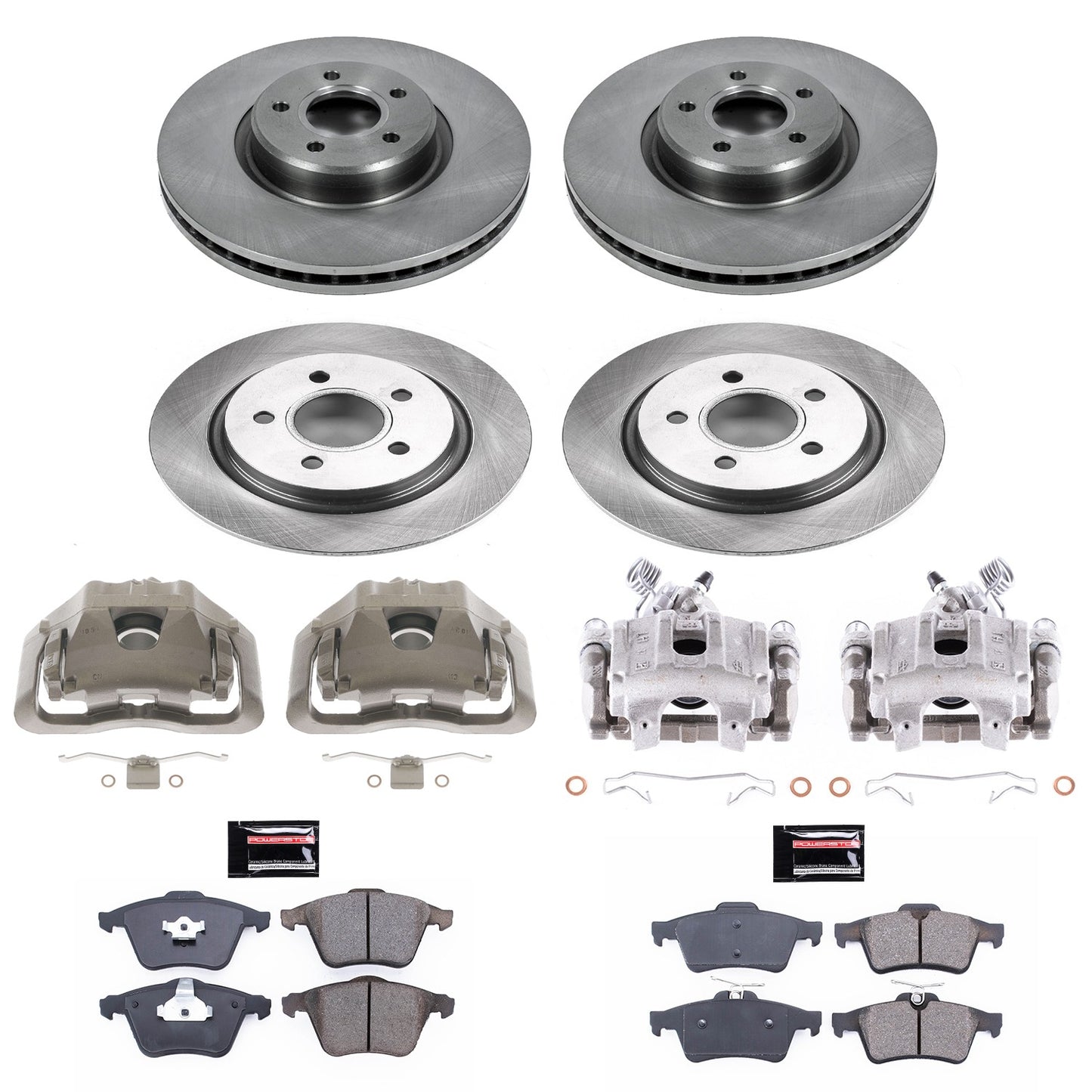 PowerStop Power Stop 06-11 Volvo V50 Front & Rear Autospecialty Kit w/Cals KCOE5469