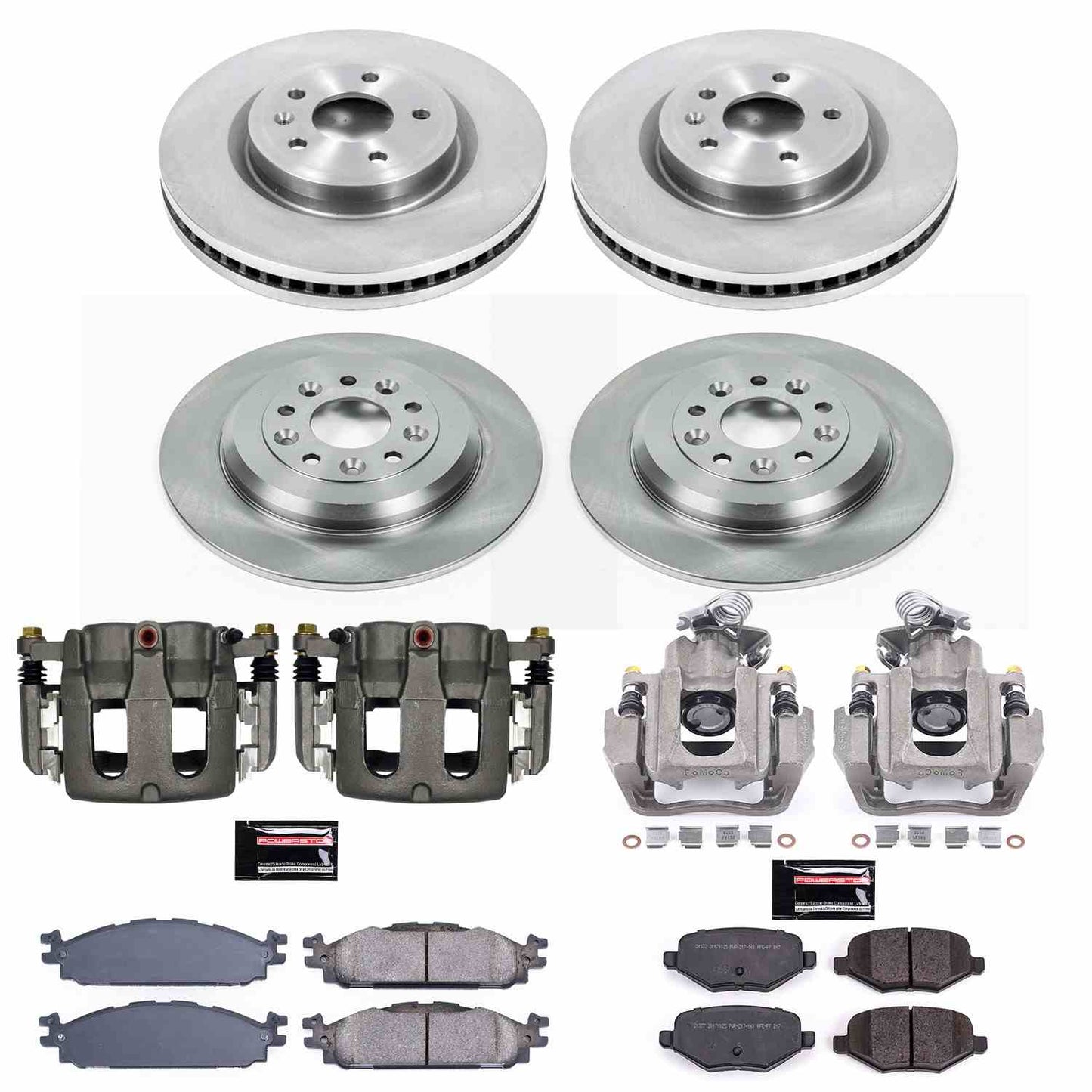 PowerStop Power Stop 11-12 Lincoln MKS Autospecialty Kit w/ Calipers - Front and Rear KCOE5584A
