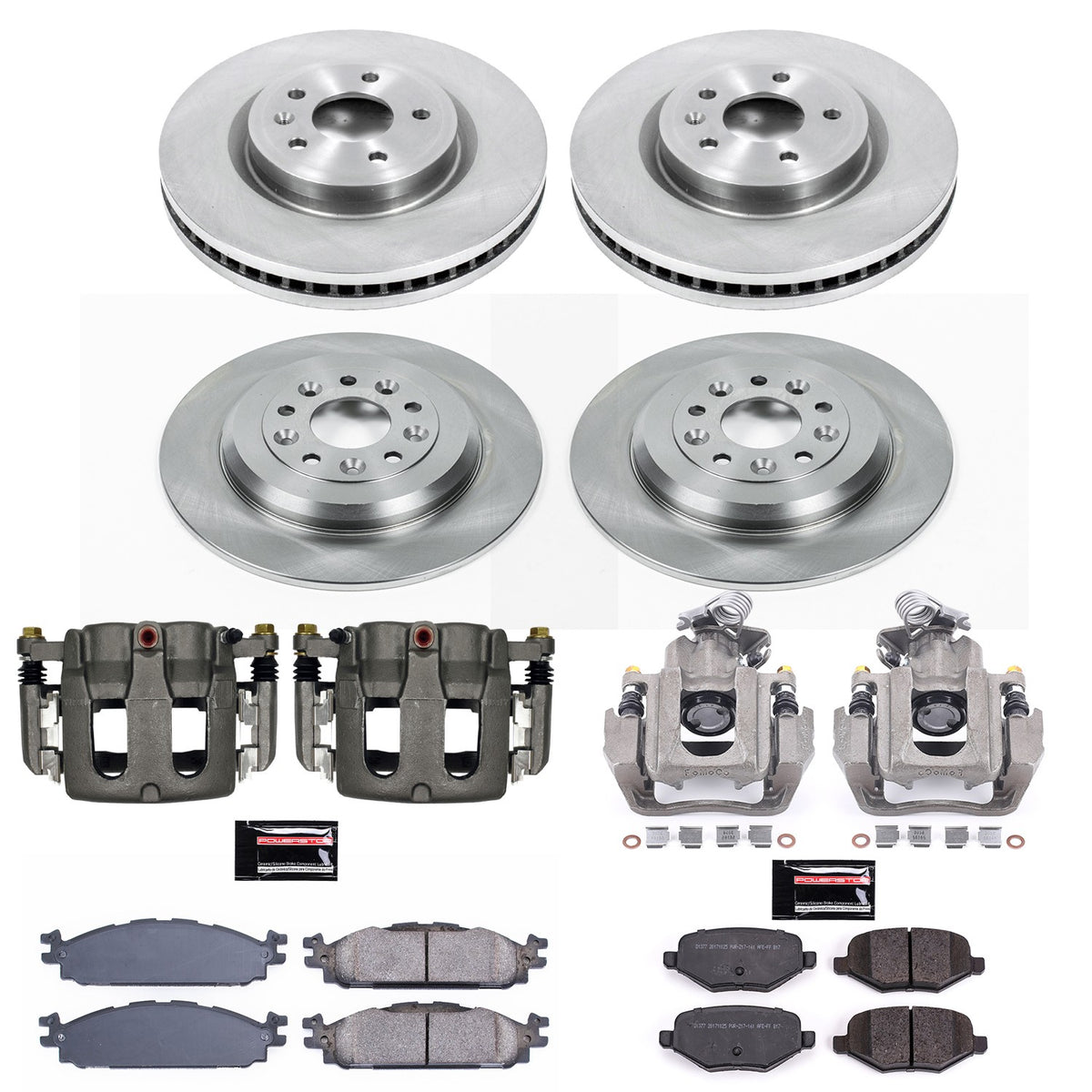 PowerStop Power Stop 11-12 Lincoln MKS Autospecialty Kit w/ Calipers - Front and Rear KCOE5584A