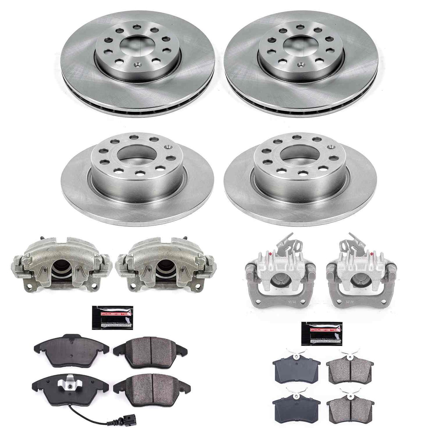 PowerStop Power Stop 10-12 Audi A3 Autospecialty Kit w/ Calipers - Front and Rear KCOE5749