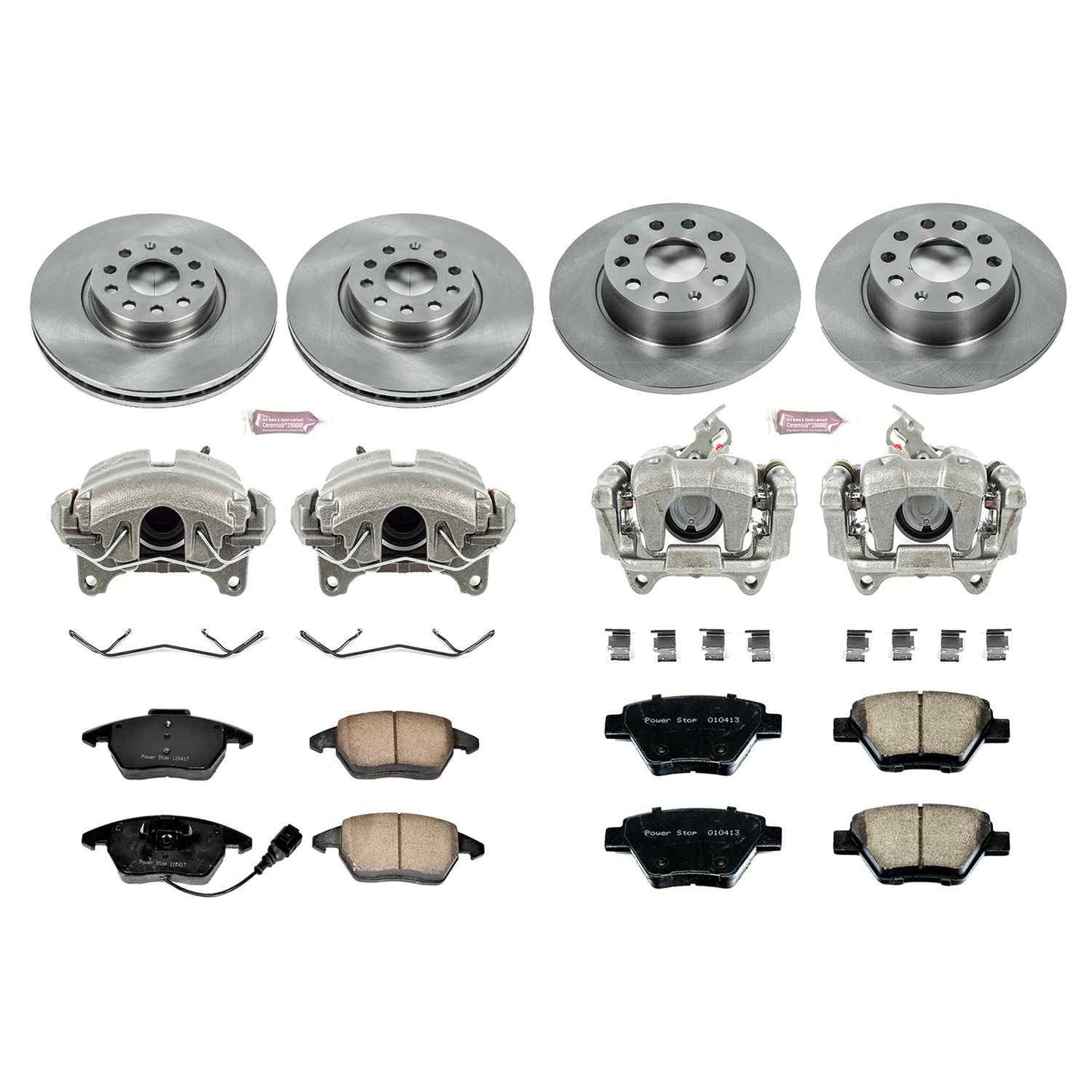 PowerStop Power Stop 10-12 Audi A3 Autospecialty Kit w/ Calipers - Front and Rear KCOE5801