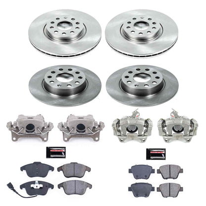 PowerStop Power Stop 12-15 Volkswagen Passat Autospecialty Kit w/ Calipers - Front and Rear KCOE5803