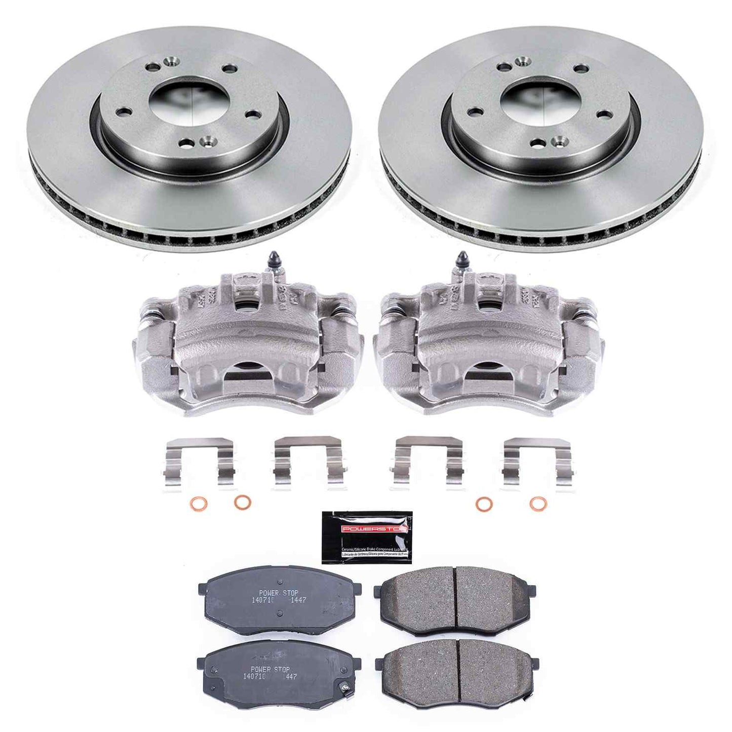 PowerStop Power Stop 10-12 Hyundai Tucson Front Autospecialty Brake Kit w/Calipers KCOE5806