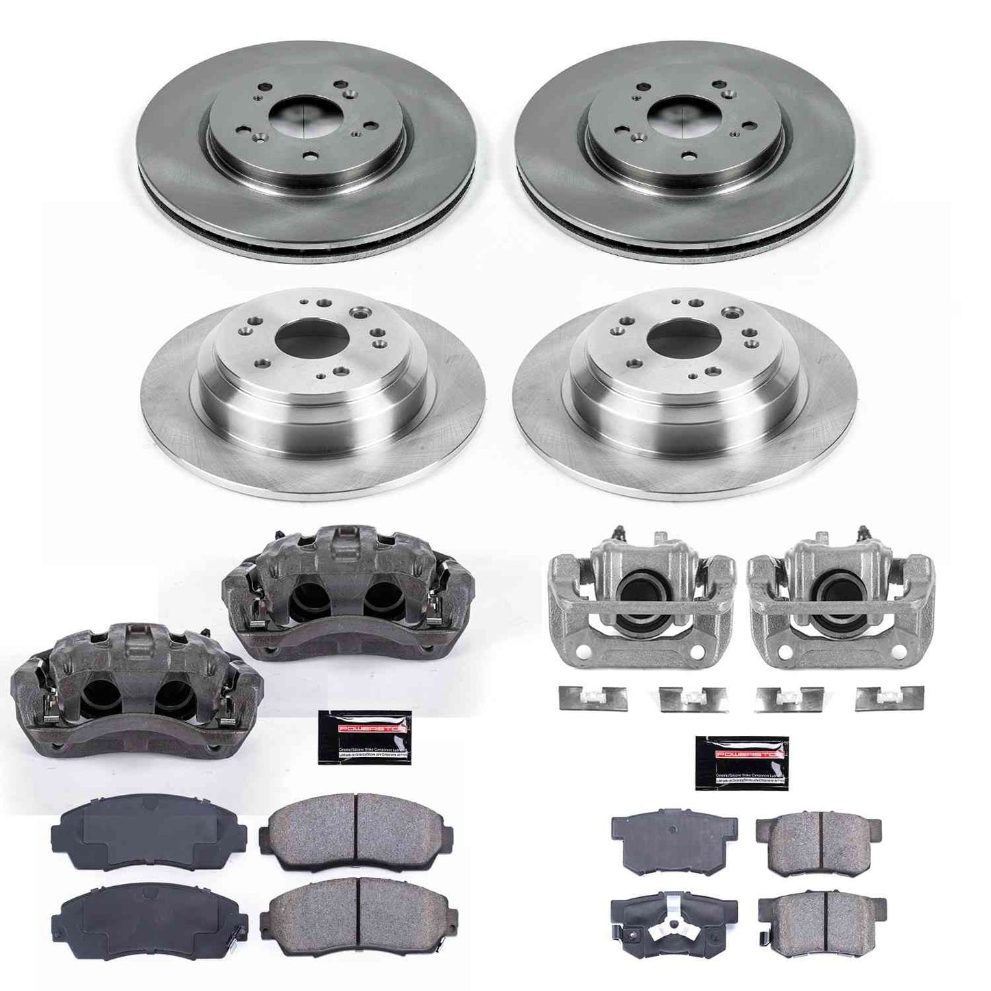 PowerStop Power Stop 10-11 Honda Accord Crosstour Autospecialty Kit w/ Calipers - Front and Rear KCOE5815