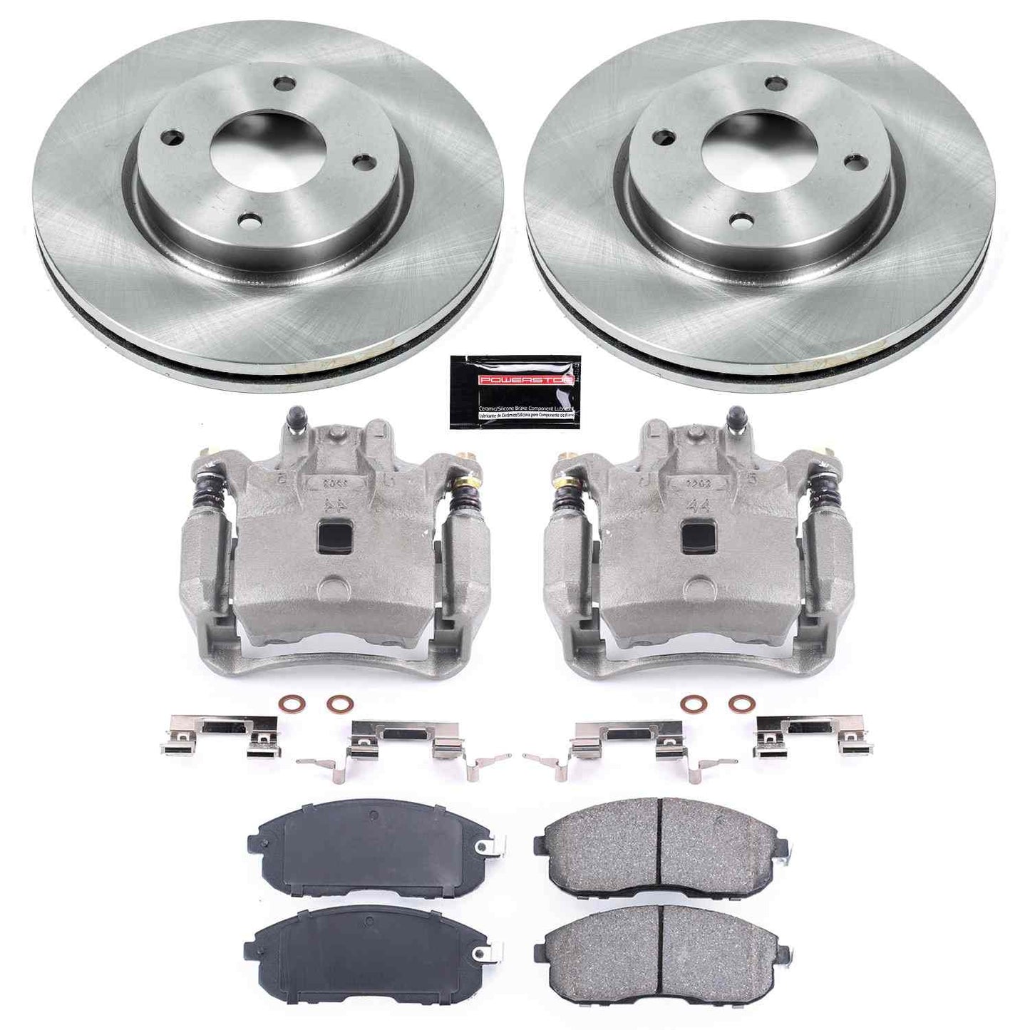PowerStop Power Stop 07-12 Nissan Versa Front Autospecialty Brake Kit w/Calipers KCOE5817A