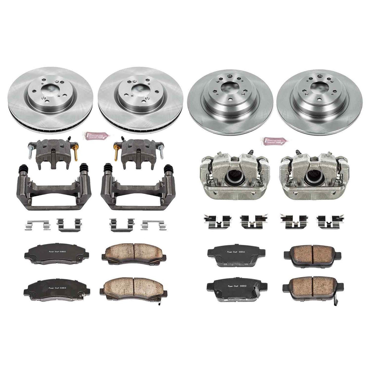 PowerStop Power Stop 09-14 Acura TL Autospecialty Kit w/ Calipers - Front and Rear KCOE5856