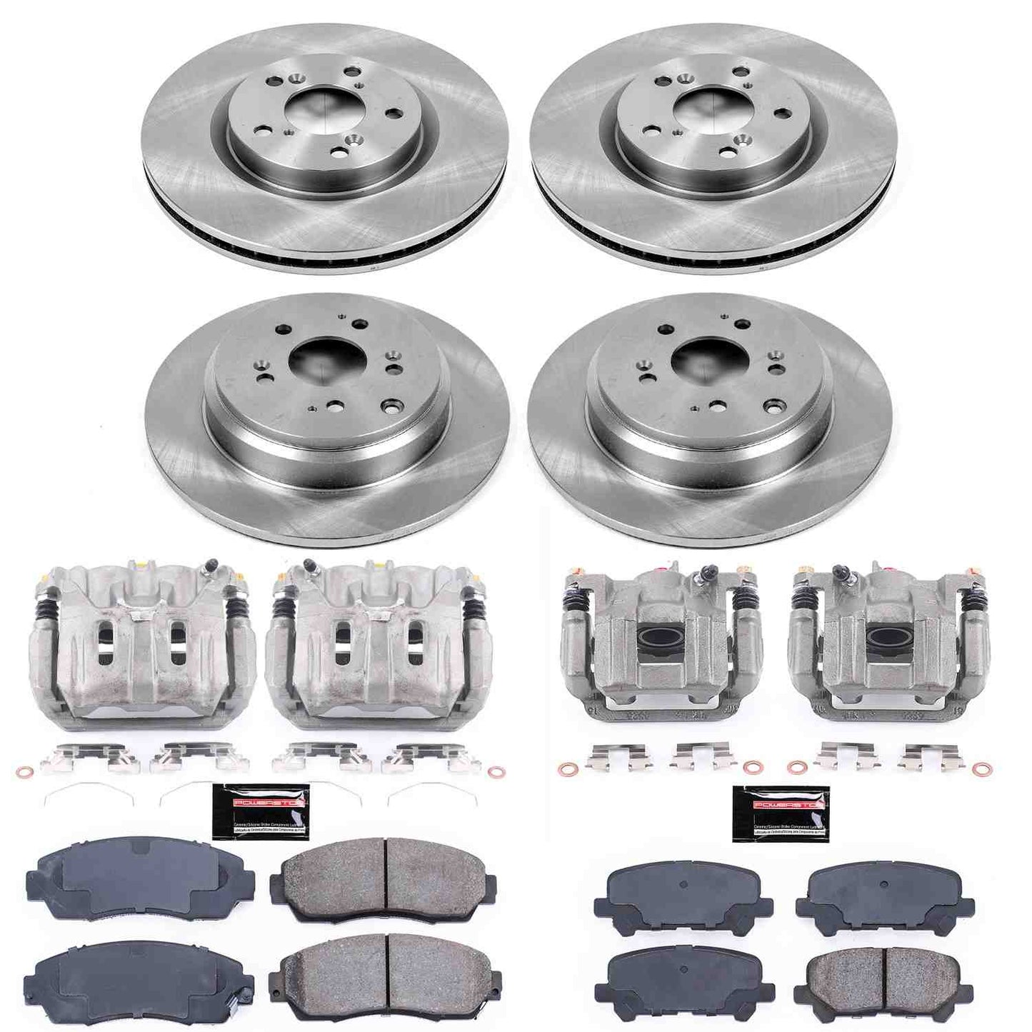 PowerStop Power Stop 11-14 Honda Odyssey Autospecialty Kit w/ Calipers - Front and Rear KCOE5858