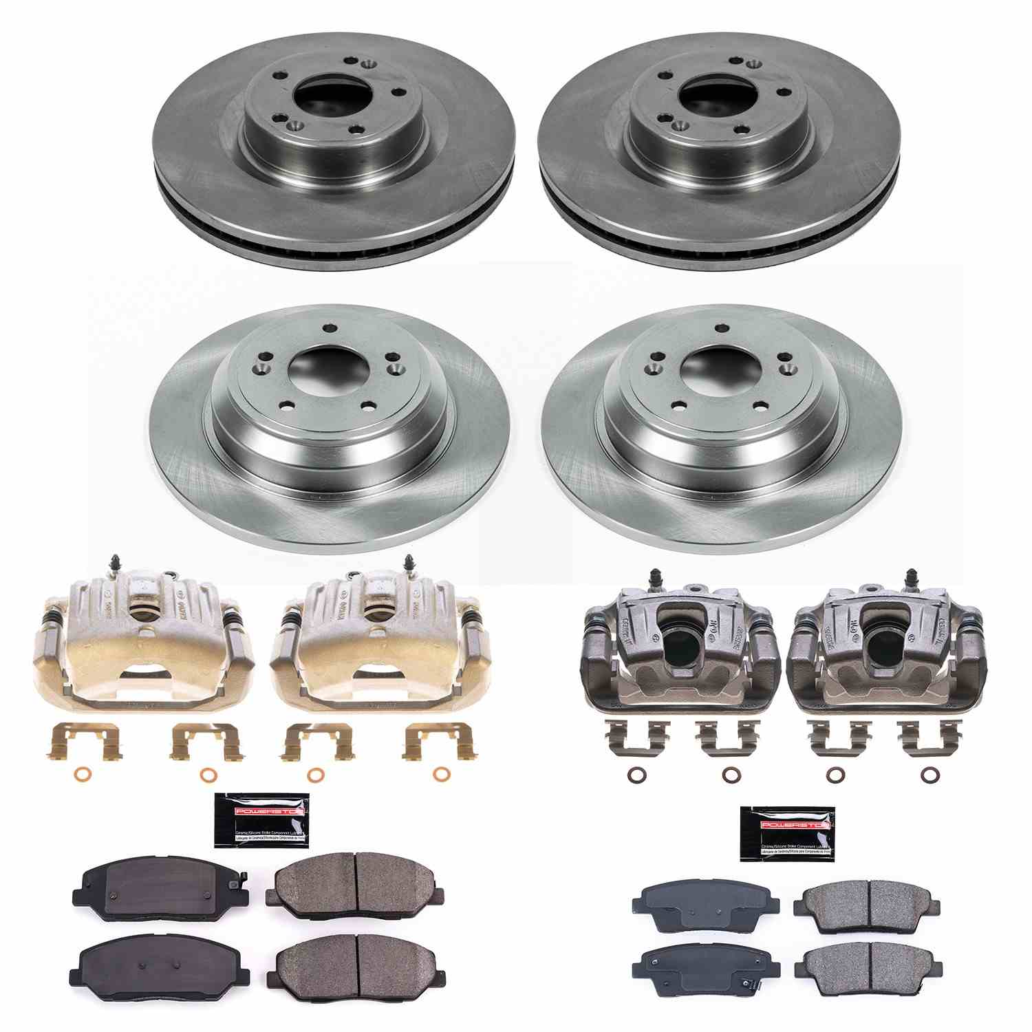 Power Stop 10-11 Hyundai Genesis Front & Rear Autospecialty Brake Kit w/Calipers KCOE5923