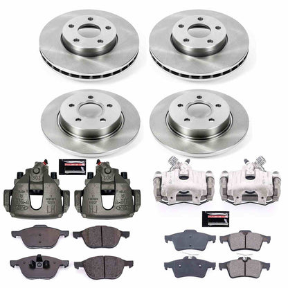 PowerStop Power Stop 14-18 Ford Focus Autospecialty Kit w/ Calipers - Front and Rear KCOE5977A