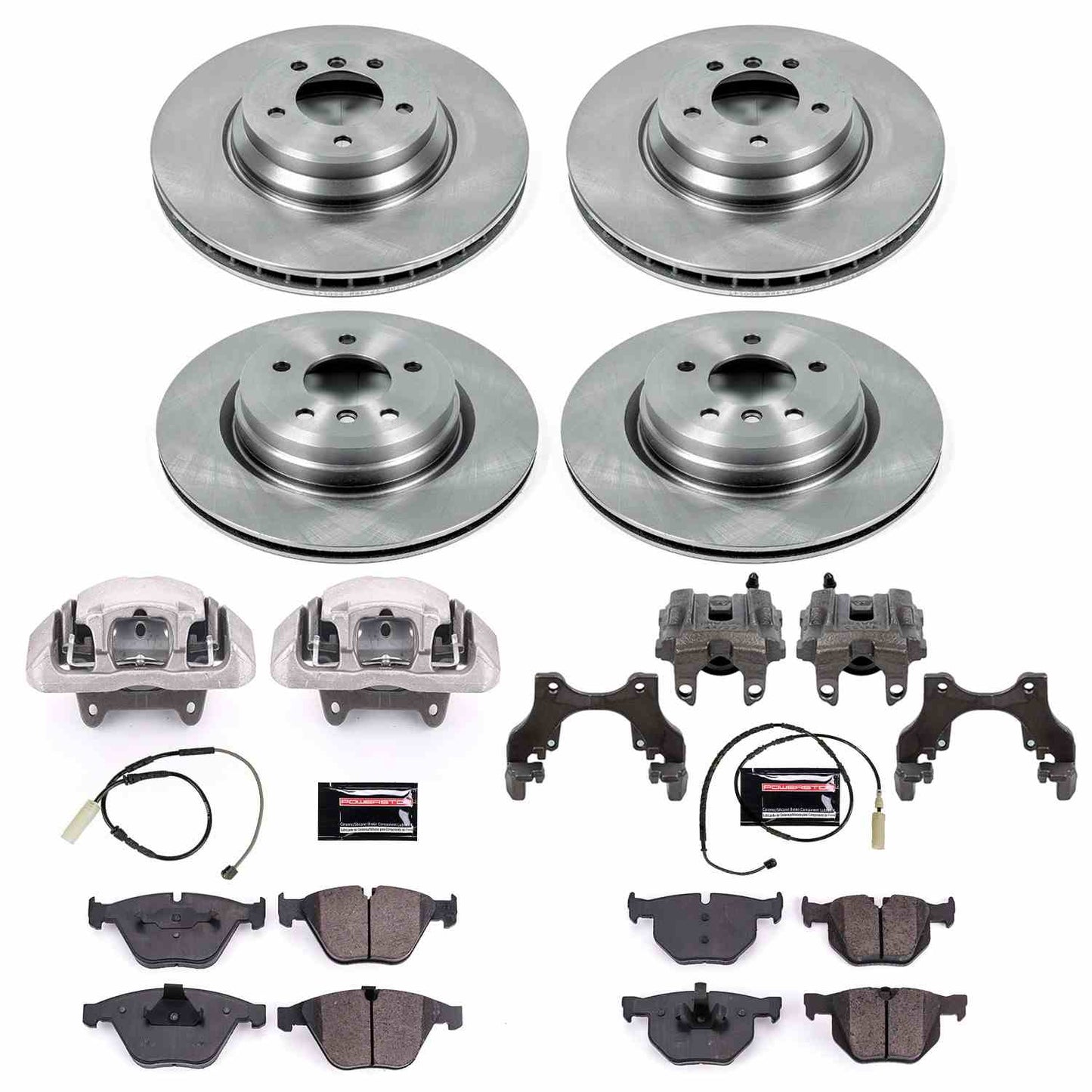 PowerStop Power Stop 11-13 BMW 335i Autospecialty Kit w/ Calipers - Front and Rear KCOE6057