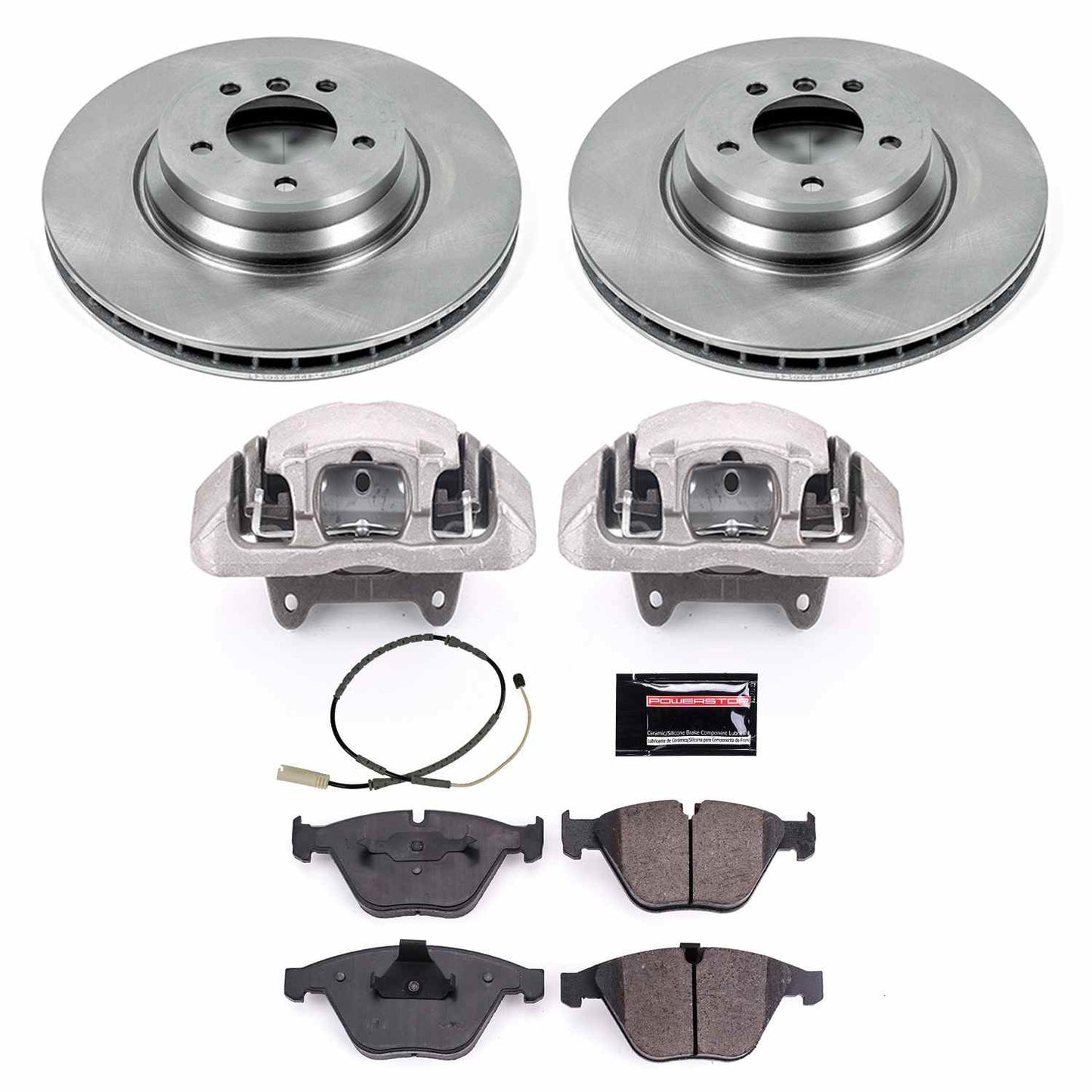 PowerStop Power Stop 11-13 BMW 335i xDrive Front Autospecialty Brake Kit w/Calipers KCOE6058