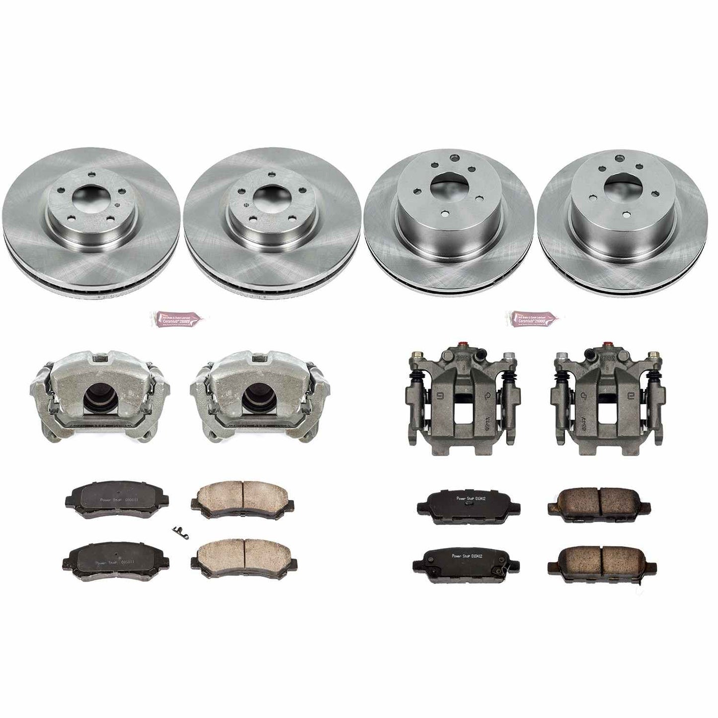 PowerStop Power Stop 09-14 Nissan Maxima Autospecialty Kit w/ Calipers - Front and Rear KCOE6075