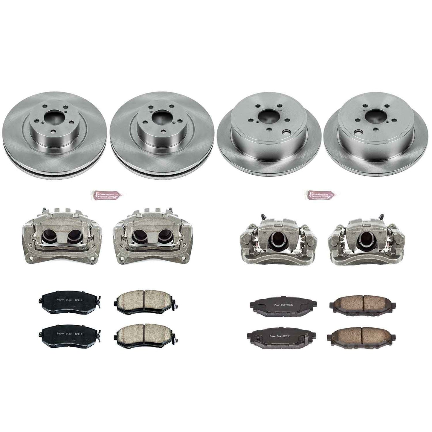 PowerStop Power Stop 10-13 Subaru Forester Autospecialty Kit w/ Calipers - Front and Rear KCOE6083
